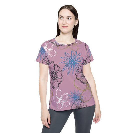 Poly Jersey Tee Shirt with floral prints