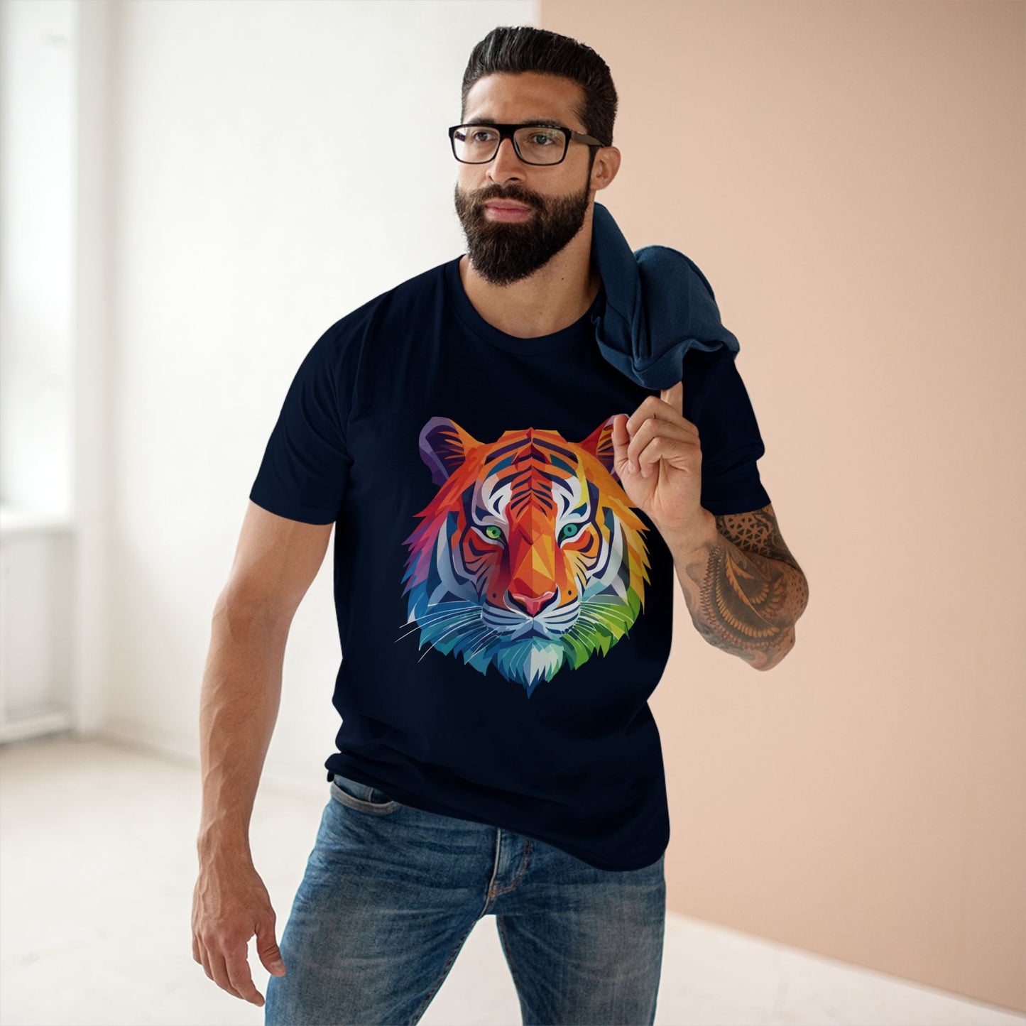 Tiger Animal Shirt Unisex Premium Cotton Tee With Original Art Design Retro2Nova Art Collection Exclusive Art Print