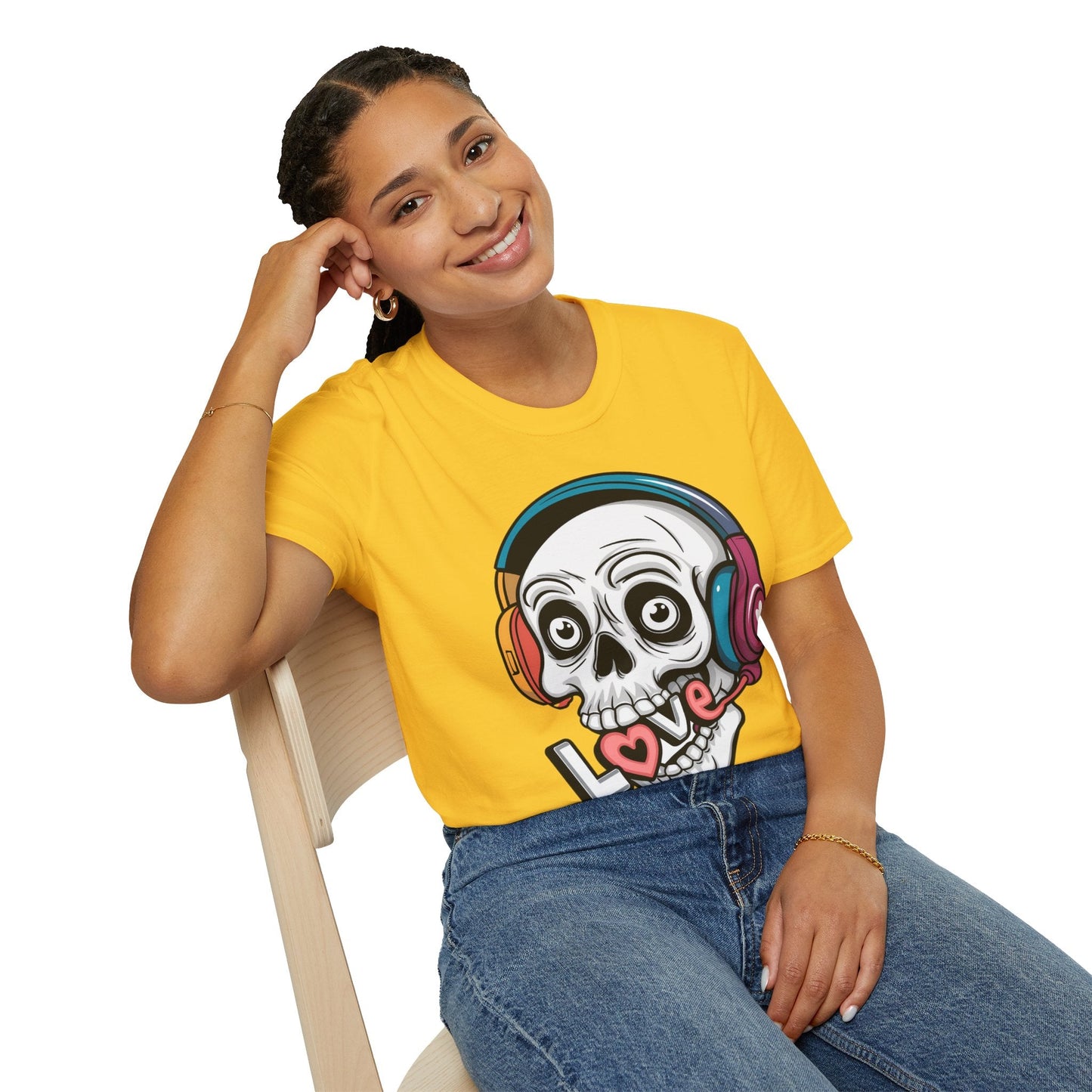 Skull Tee Shirt Unisex Skeleton Shirt With Skull Artwork Gildan Softstyle Cotton Tee