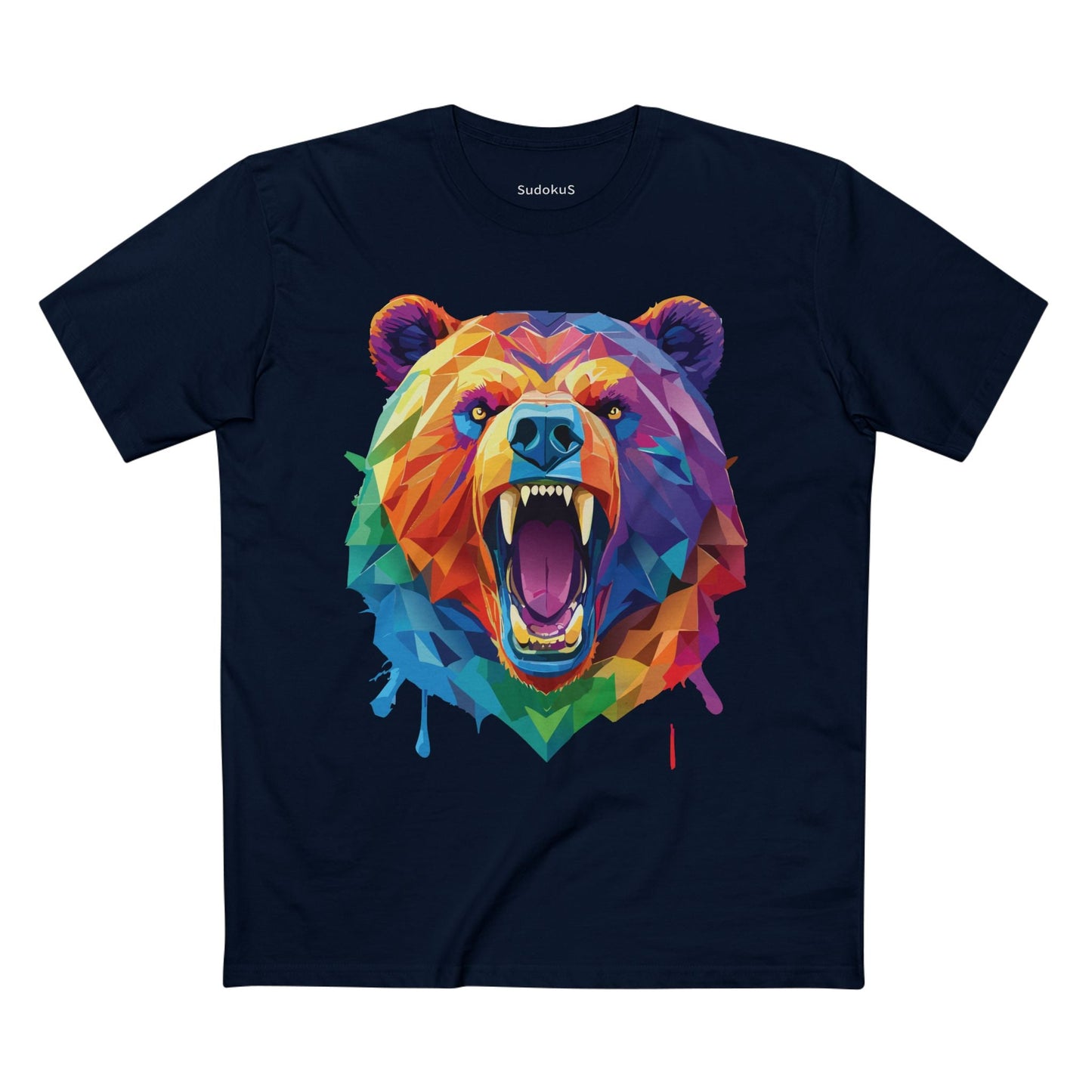 Bear Graphic Unisex 100 Cotton Staple Tee with Animal Design Artwork 20