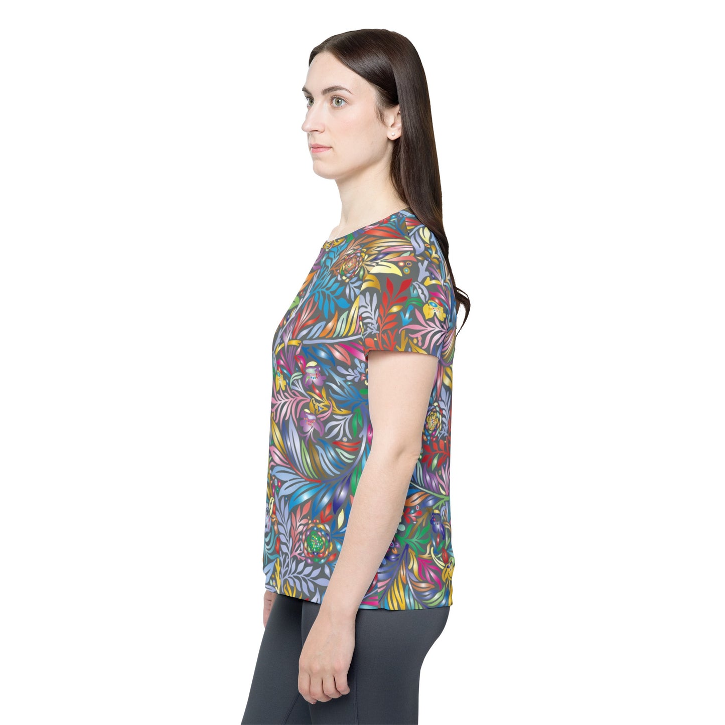 Poly Jersey Tee Shirt with floral prints