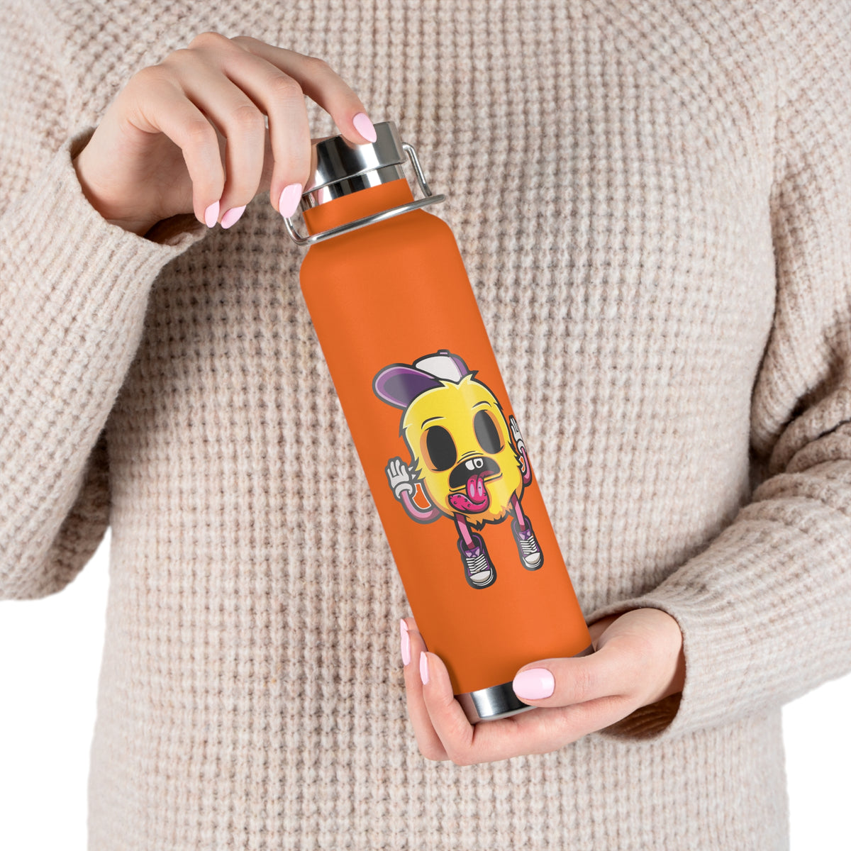 22oz Copper Insulated Water Bottle with Cartoon Design - CV84