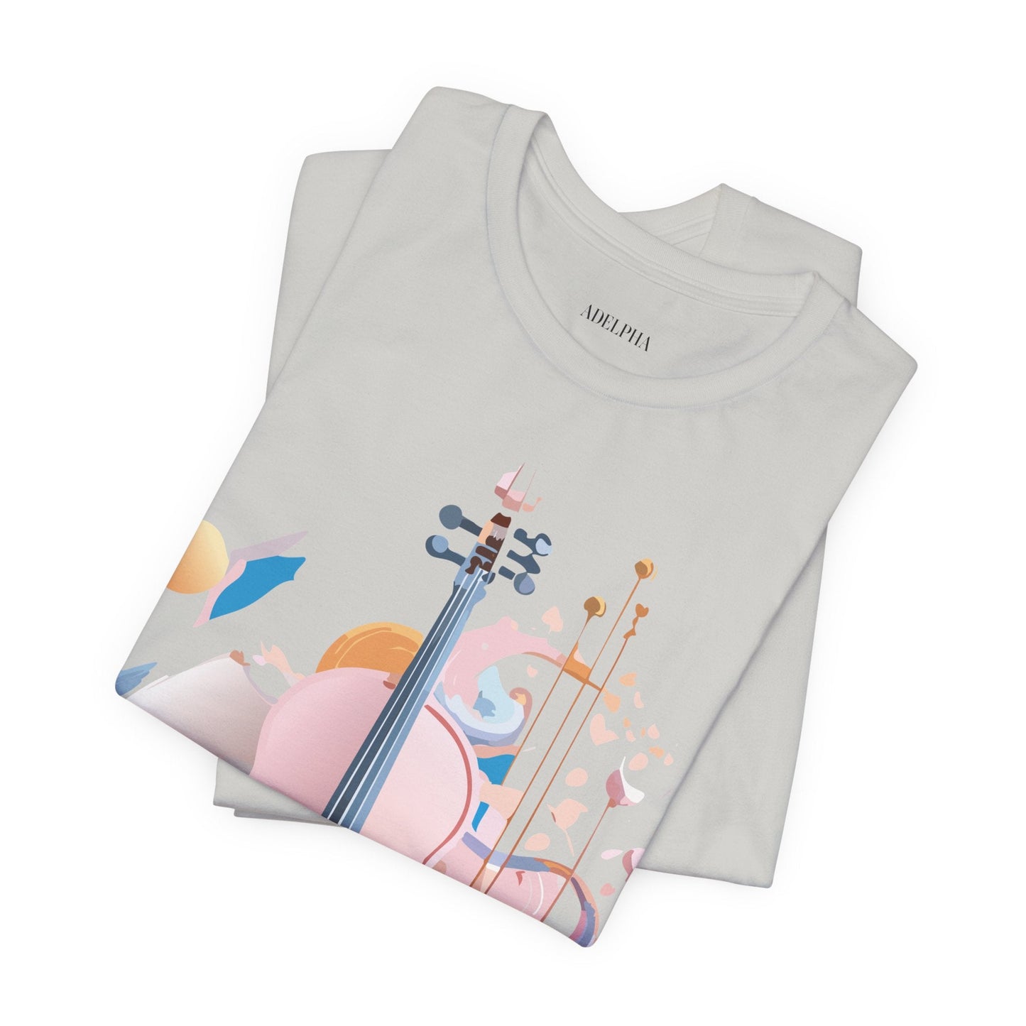 Music Graphic Unisex 100 Cotton Vintage Art with Musical Elements Tee 16