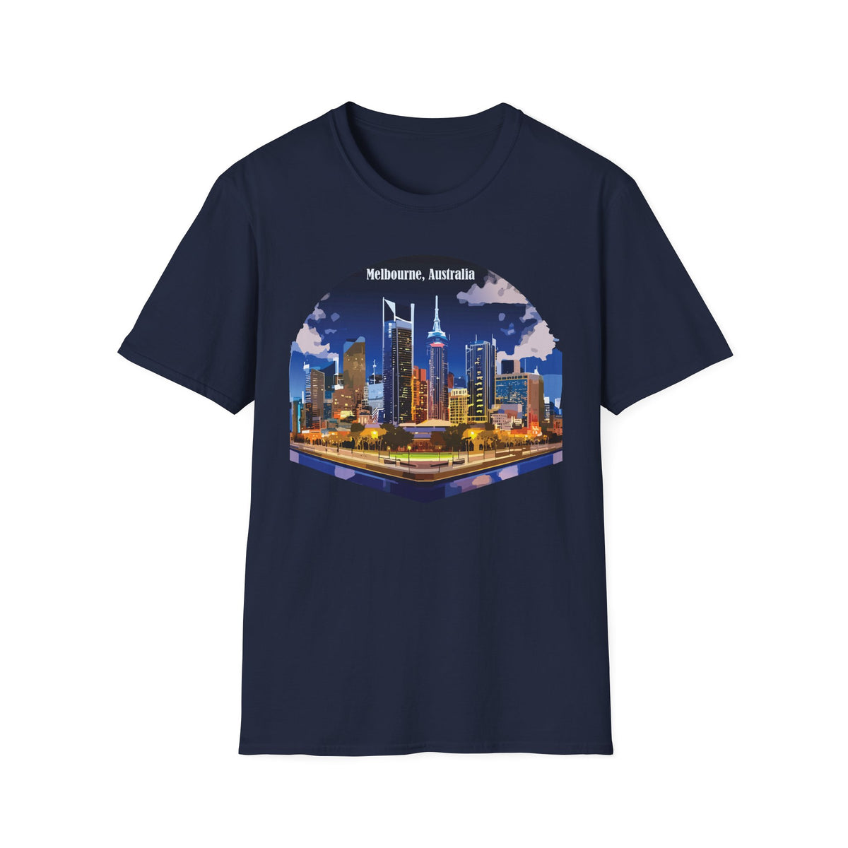 Melbourne Australia Skyline T-Shirt | Cityscape Nightscape Tee