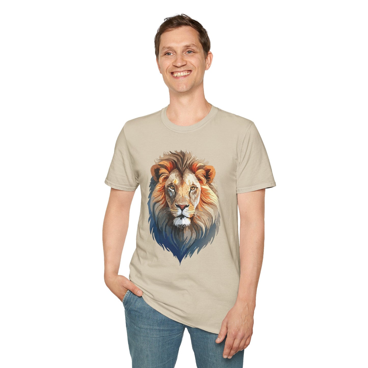 Gildan Lion Graphic Short Sleeve Softstyle Tee 100 Percent Cotton