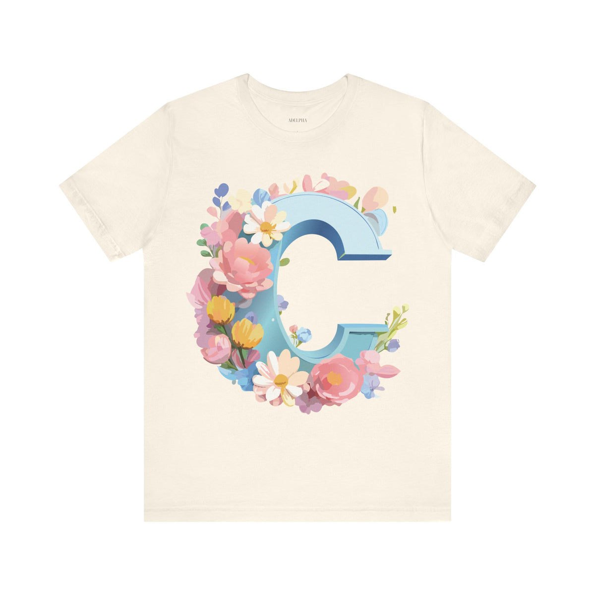 Letter C Graphic Unisex Cotton Bella+Canvas Tee with Art Letter Design