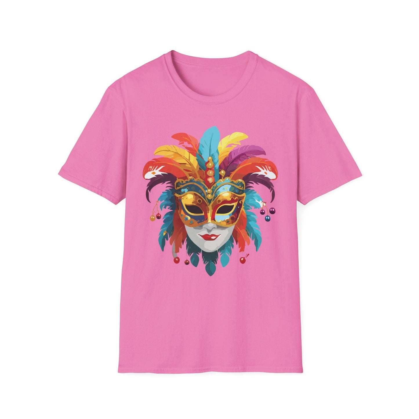 Mask Tee Shirt Unisex Masquerade Art Design Gildan Softstyle 64000 Short Sleeve Tee