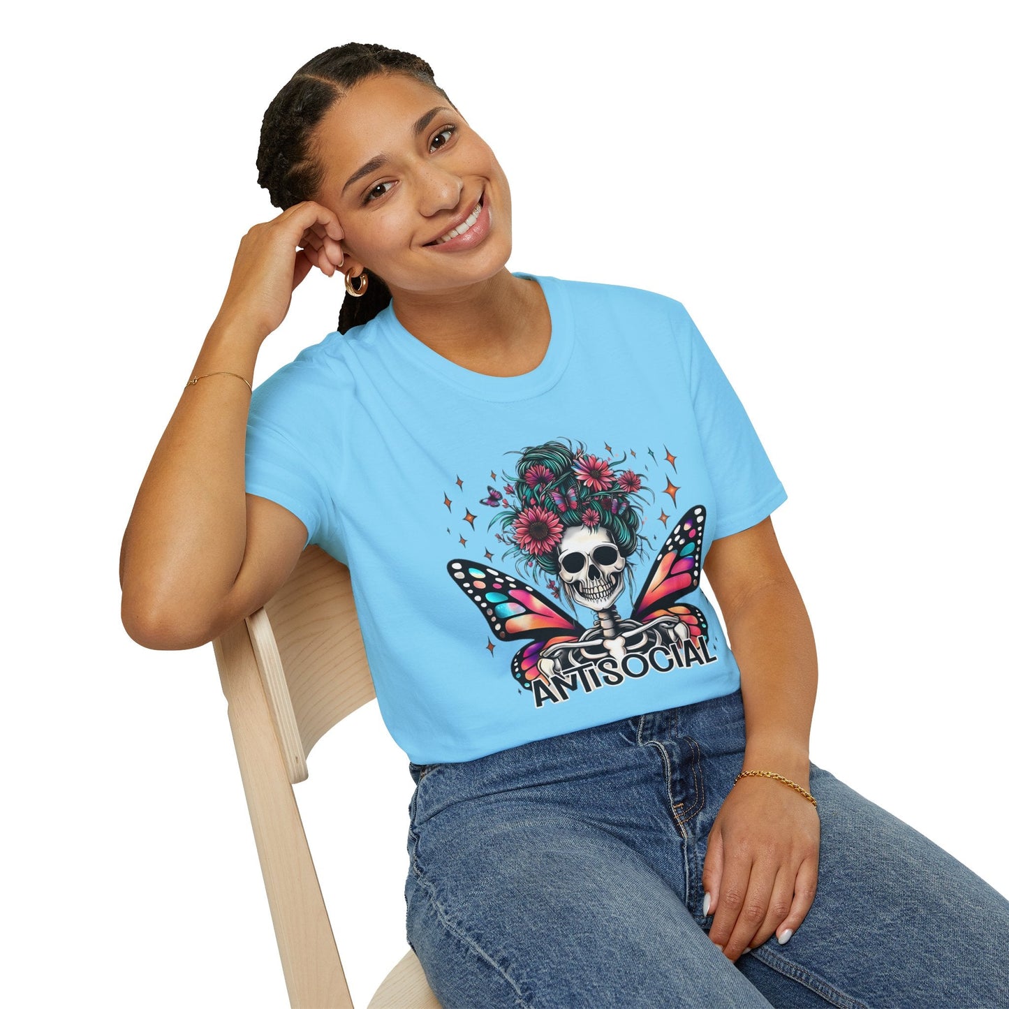 Unisex Skull Graphic Tee Shirt Short Sleeve Skeleton Gildan Softstyle 64000 100 Ring Spun Cotton