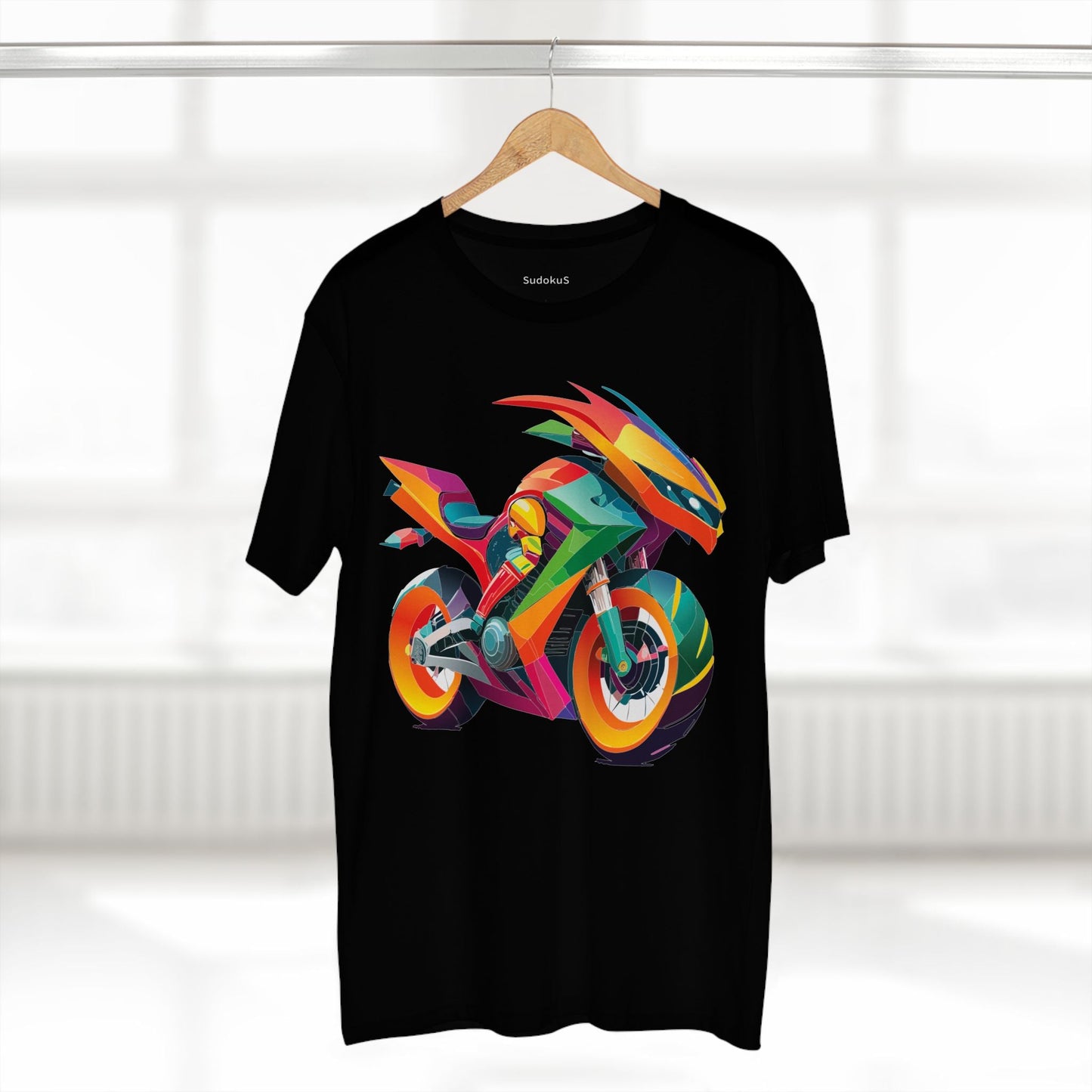 Moto Bike Graphic Unisex 100 Cotton Staple Tee 9