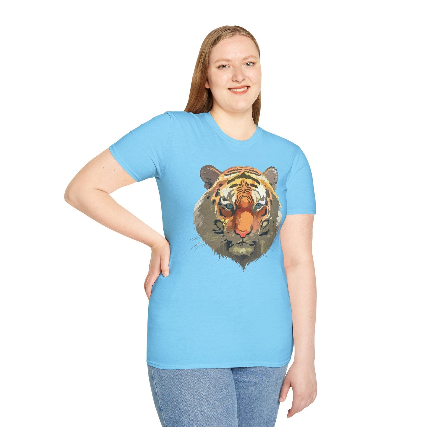 Unisex Tiger Shirt Gildan Softstyle 64000 Cotton Tee For Everyday Comfort