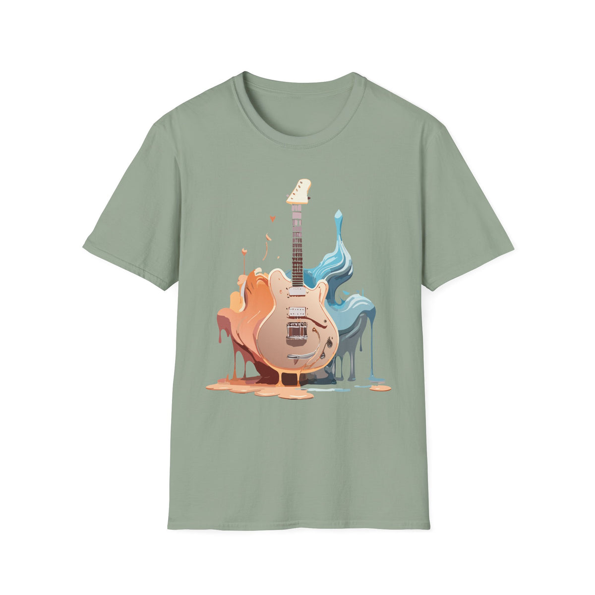 Liquid Paint Electric Guitar T-Shirt | Music Art, Colorful Guitar Tee
