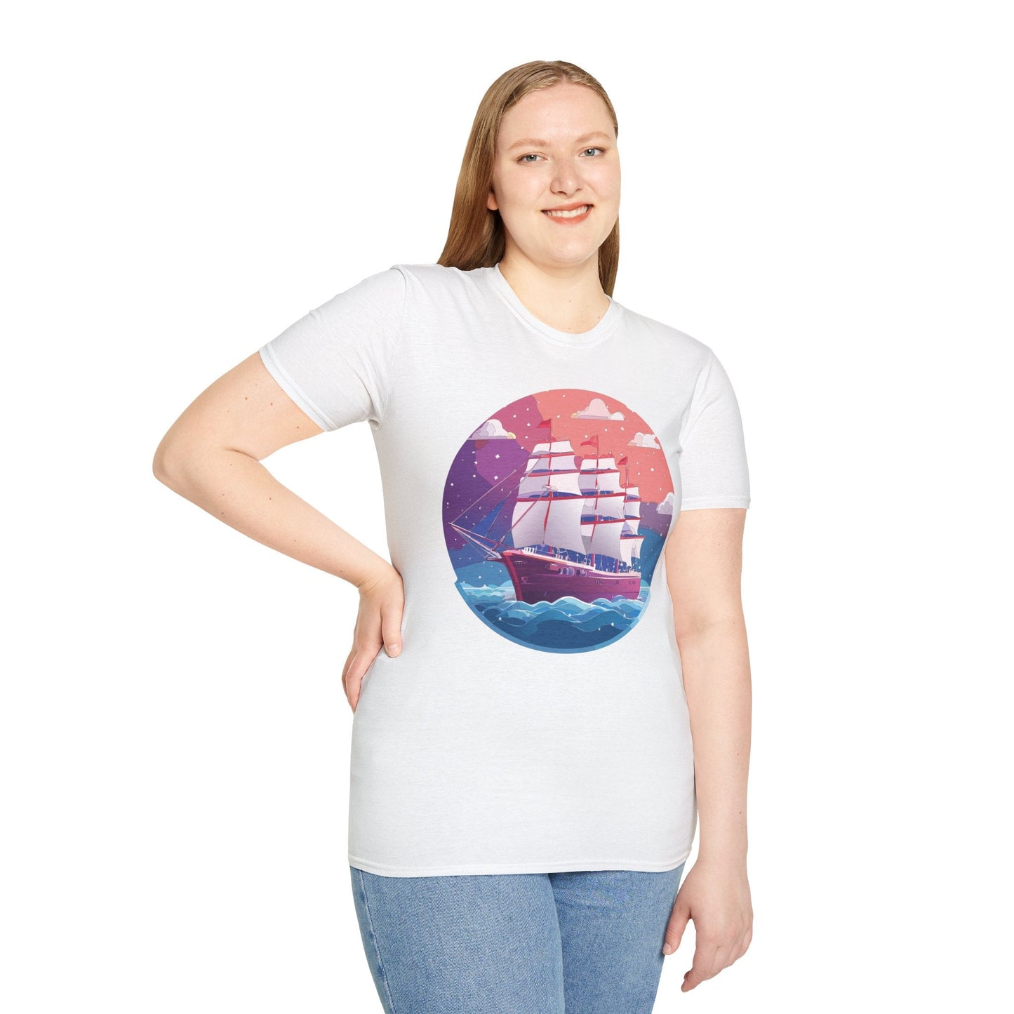 Unisex Gildan Softstyle 64000 T Shirt Ship Frigate Vessel Tee For Maritime Enthusiasts