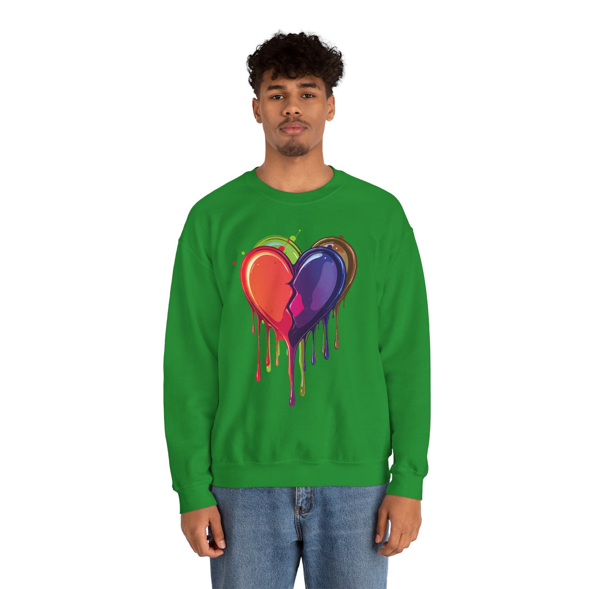 Double Bleeding Heart Sweatshirt, Big Heart Sweatshirt, Love Sweatshirt, Valentine's Day Sweatshirt, Heart Sweatshirt 119