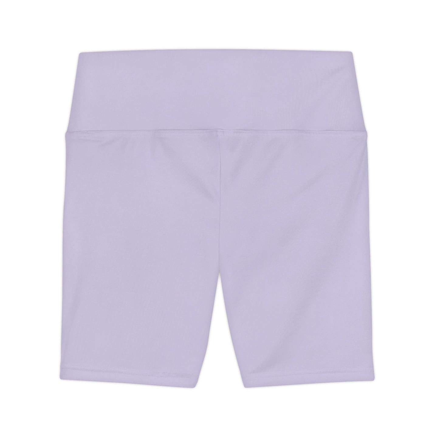 Fog Lilac Lavender High-Waist Workout Bike Shorts — Women's Athletic Biker Shorts