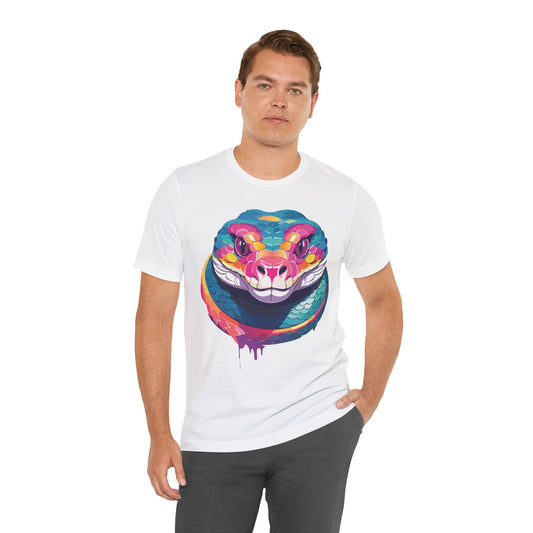 Unisex Animal Tee Shirt With Art Design, Wild Animals Short Sleeve Graphic Tee For Everyday Wear
