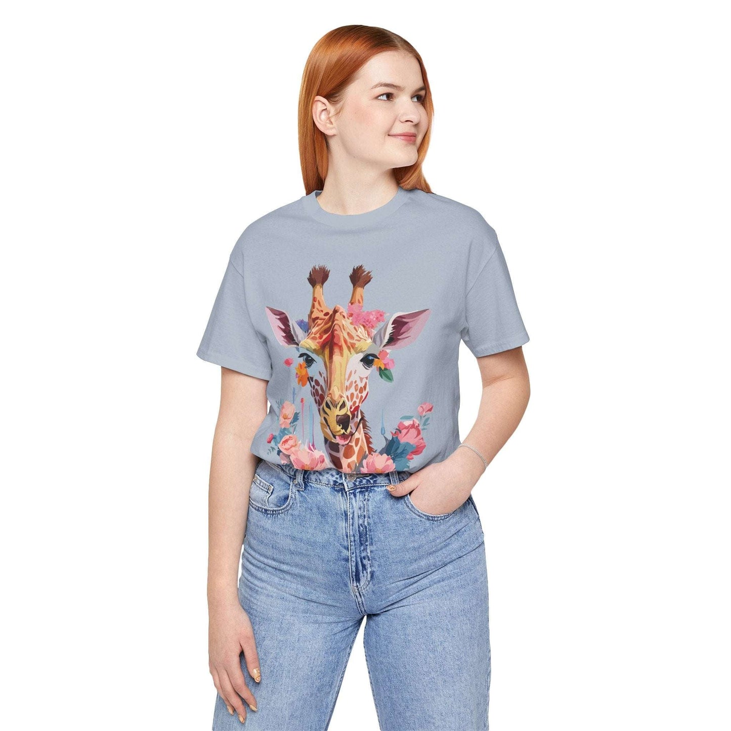 Giraffe Graphic Unisex 100 Cotton Vintage Animal Art T-Shirt 2