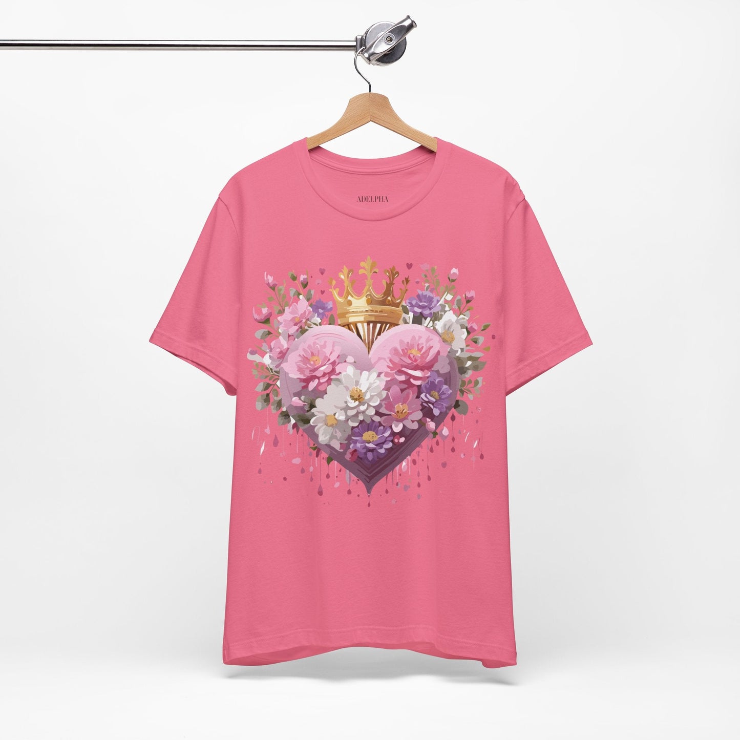 Valentine Day Graphic Unisex 100 Cotton Vintage Artwork with Love and Flower Design Tee 2