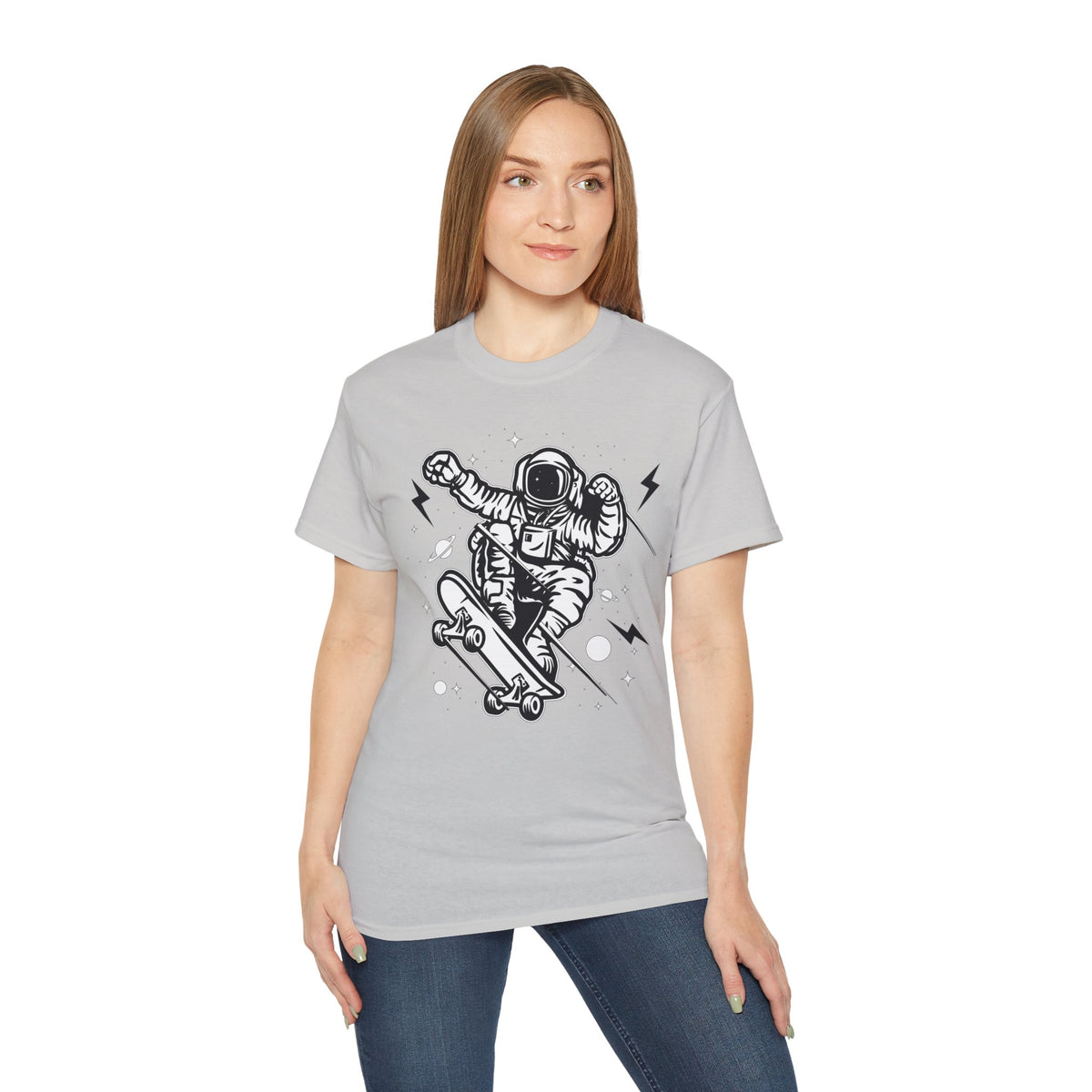 Astronaut Cartoon Graphic Tee Unisex 100 Cotton Gildan T-Shirt