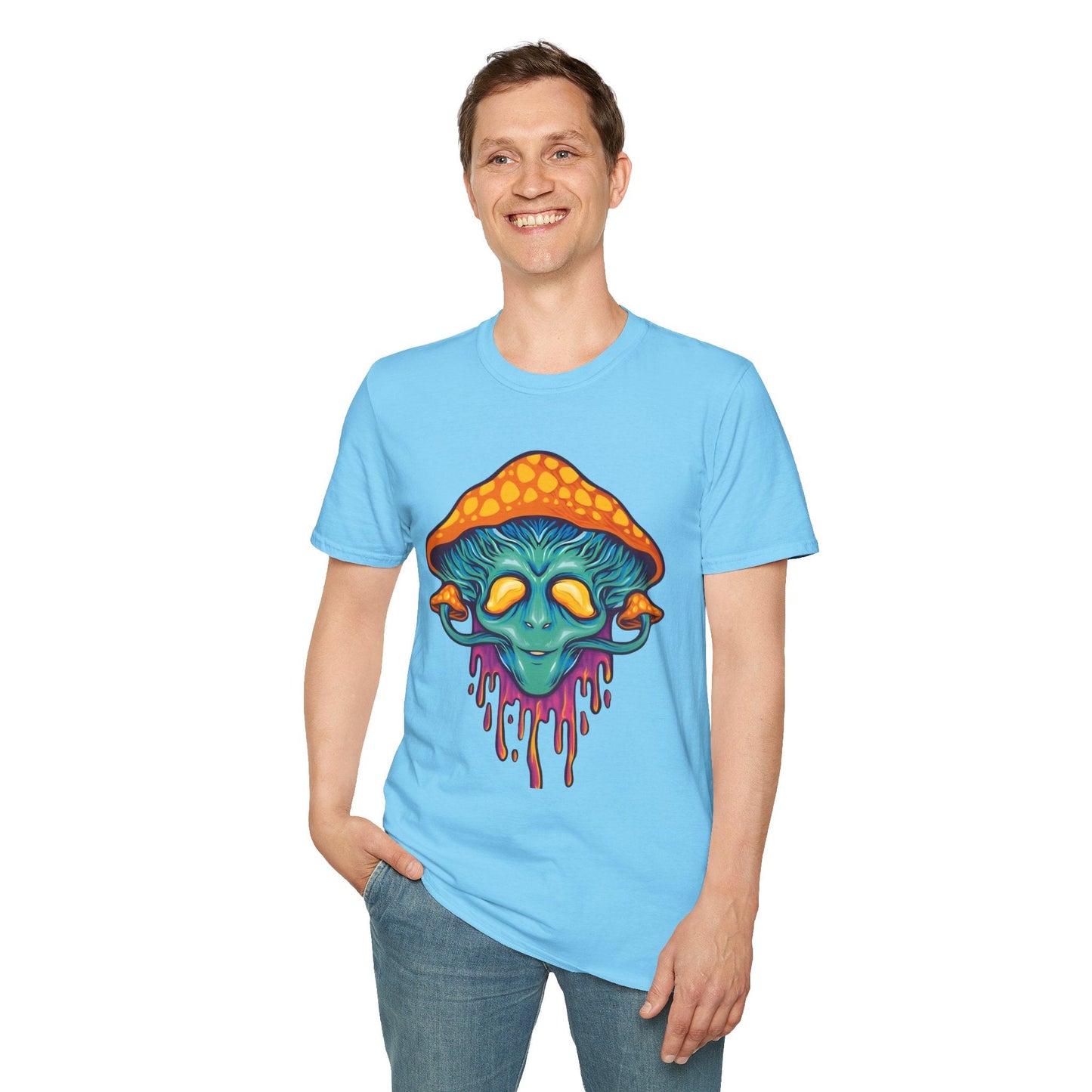 Mashroom T Shirt Unisex Funny Mushroom Design Tee 100 Percent Cotton Softstyle Collection