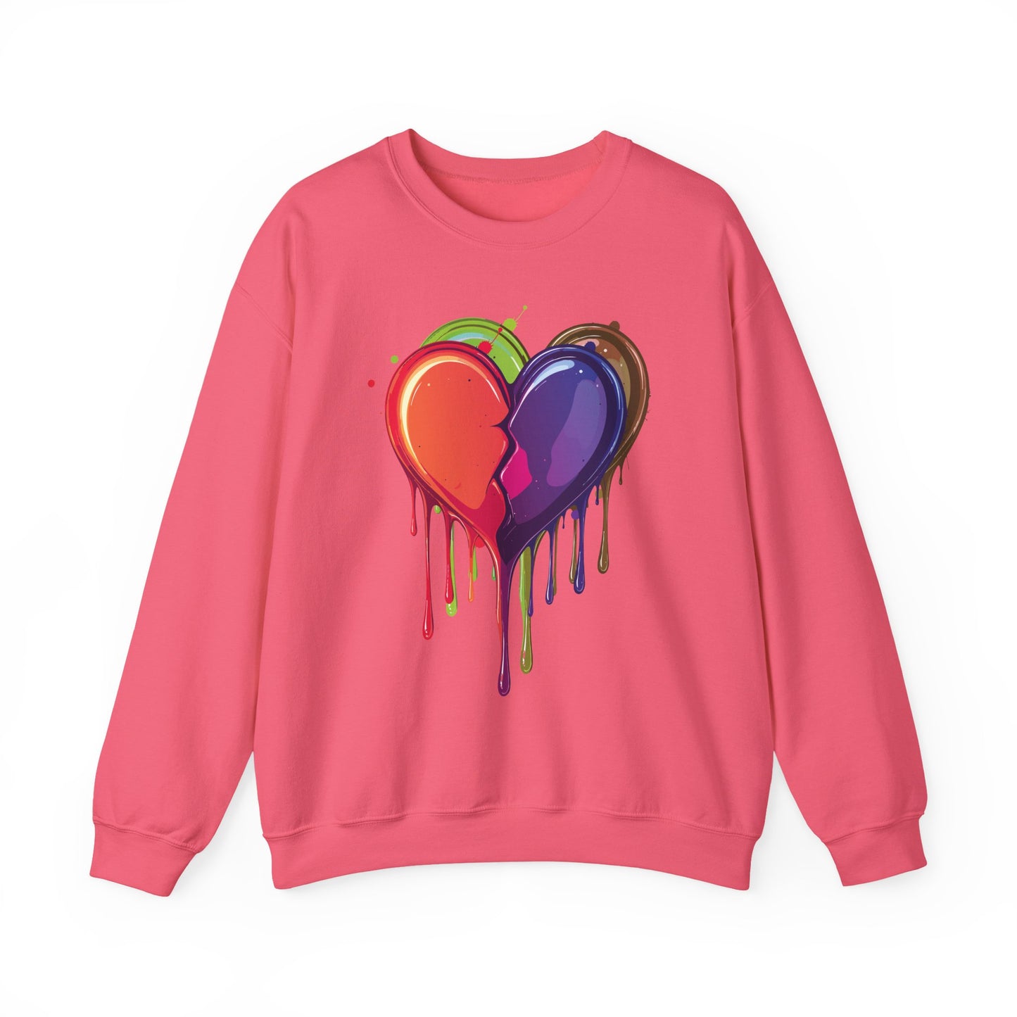 Double Bleeding Heart Sweatshirt, Big Heart Sweatshirt, Love Sweatshirt, Valentine's Day Sweatshirt, Heart Sweatshirt 119