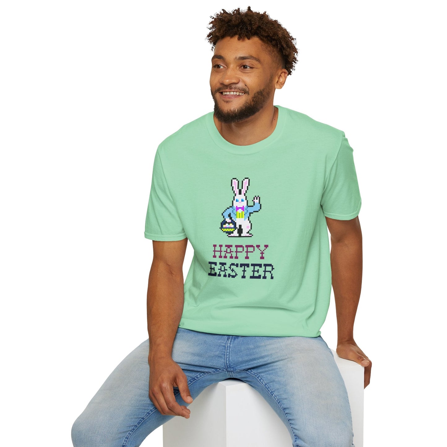 Funny Easter T Shirt With Signature And Prints Unisex Gildan Softstyle Cotton Tee Design