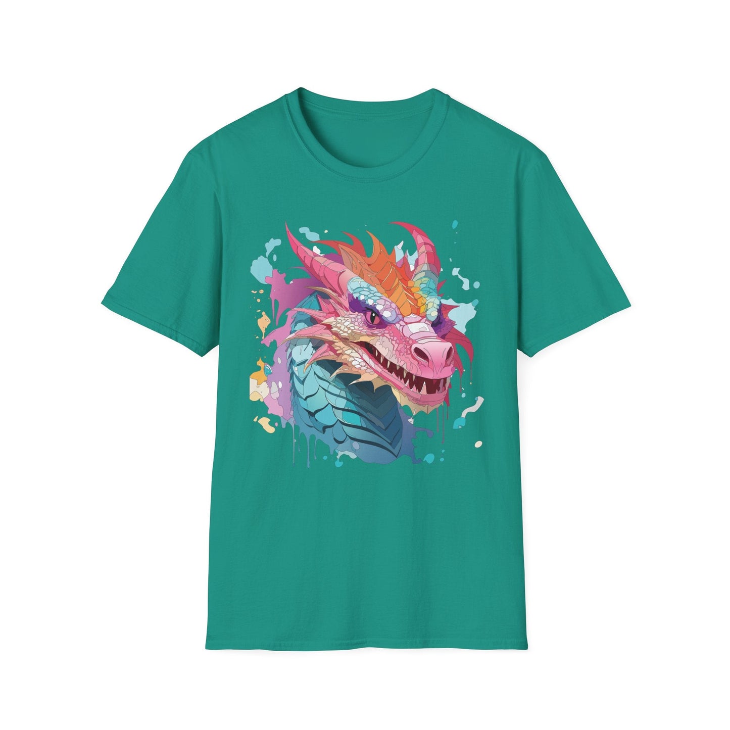 Dragon Graphic Tee Unisex Gildan Softstyle Cotton Shirt With Animal Art Design 64000