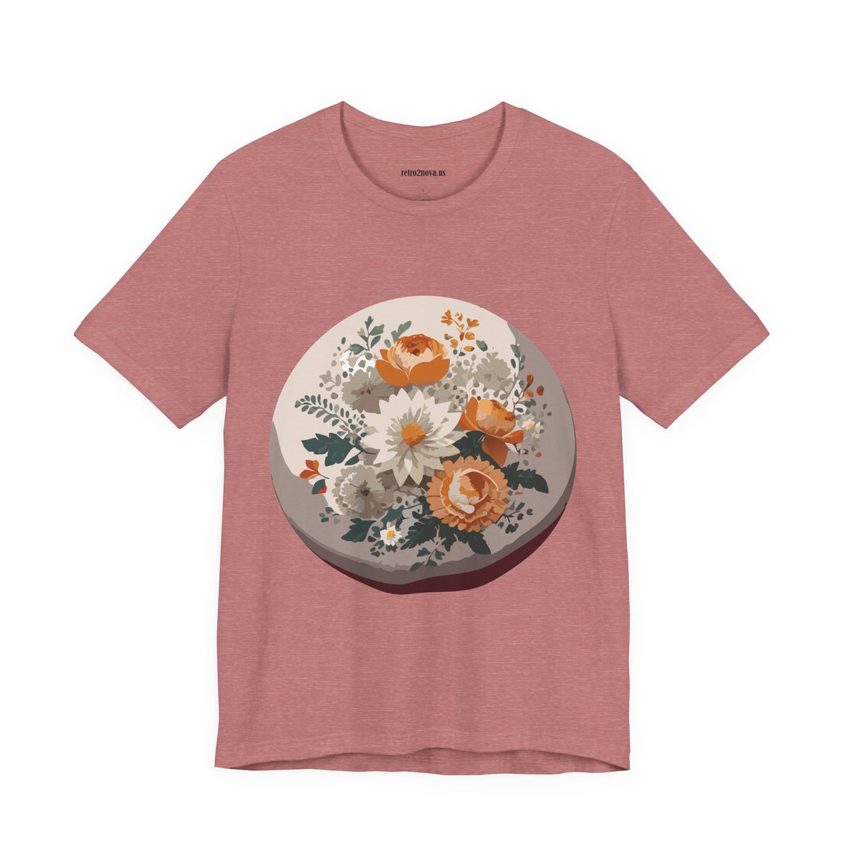 Floral Graphic Unisex Cotton Bella+Canvas Tee with Flowers Design ab105