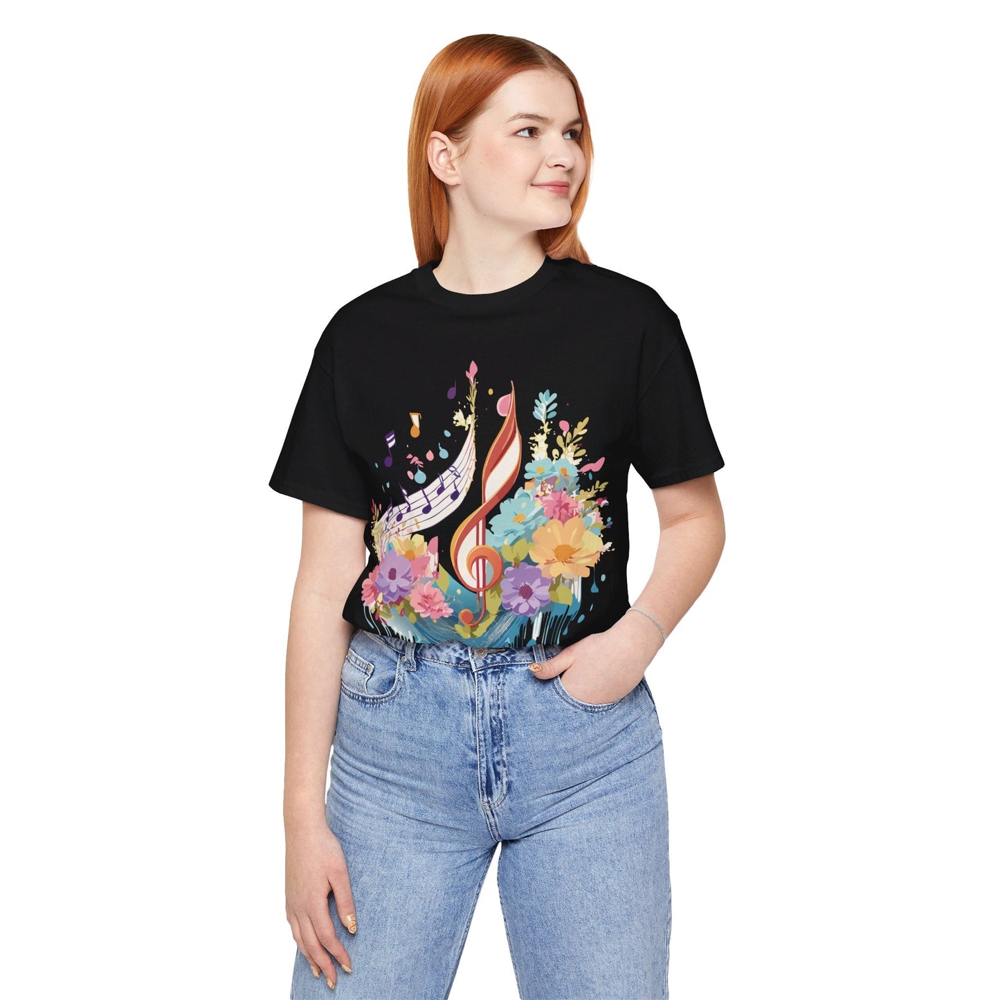 Music Graphic Unisex 100 Cotton Vintage Art with Musical Elements Tee 106
