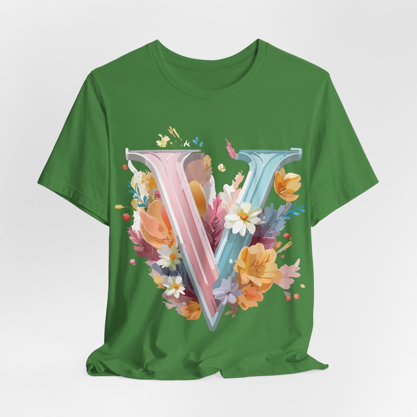 Letter V Shirt Unisex Graphic Tee With Vintage Inspired Artwork By Adelpha Premium Soft Jersey