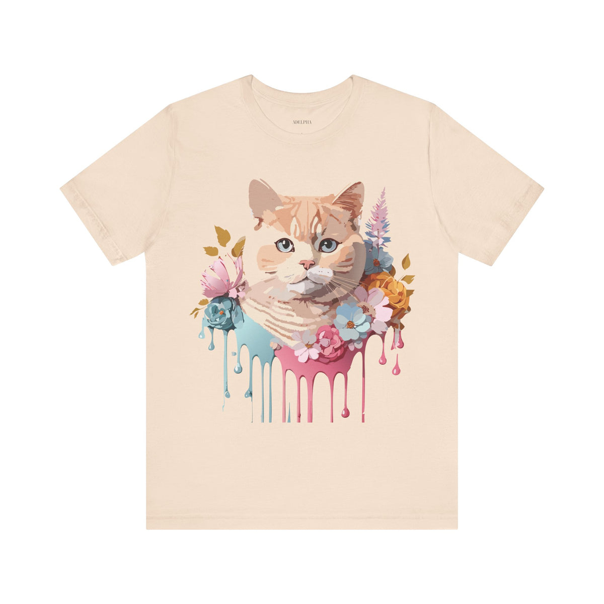 Cat Graphic Unisex Cotton Bella+Canvas Tee with Art Animal Design e202