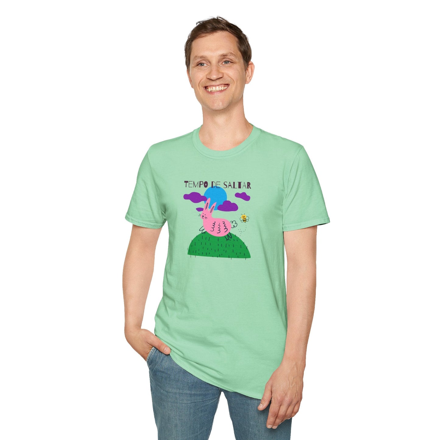 Funny Easter T Shirt Unisex Softstyle 64000 Art Design With Easter Prints 100 Percent Ring Spun Cotton