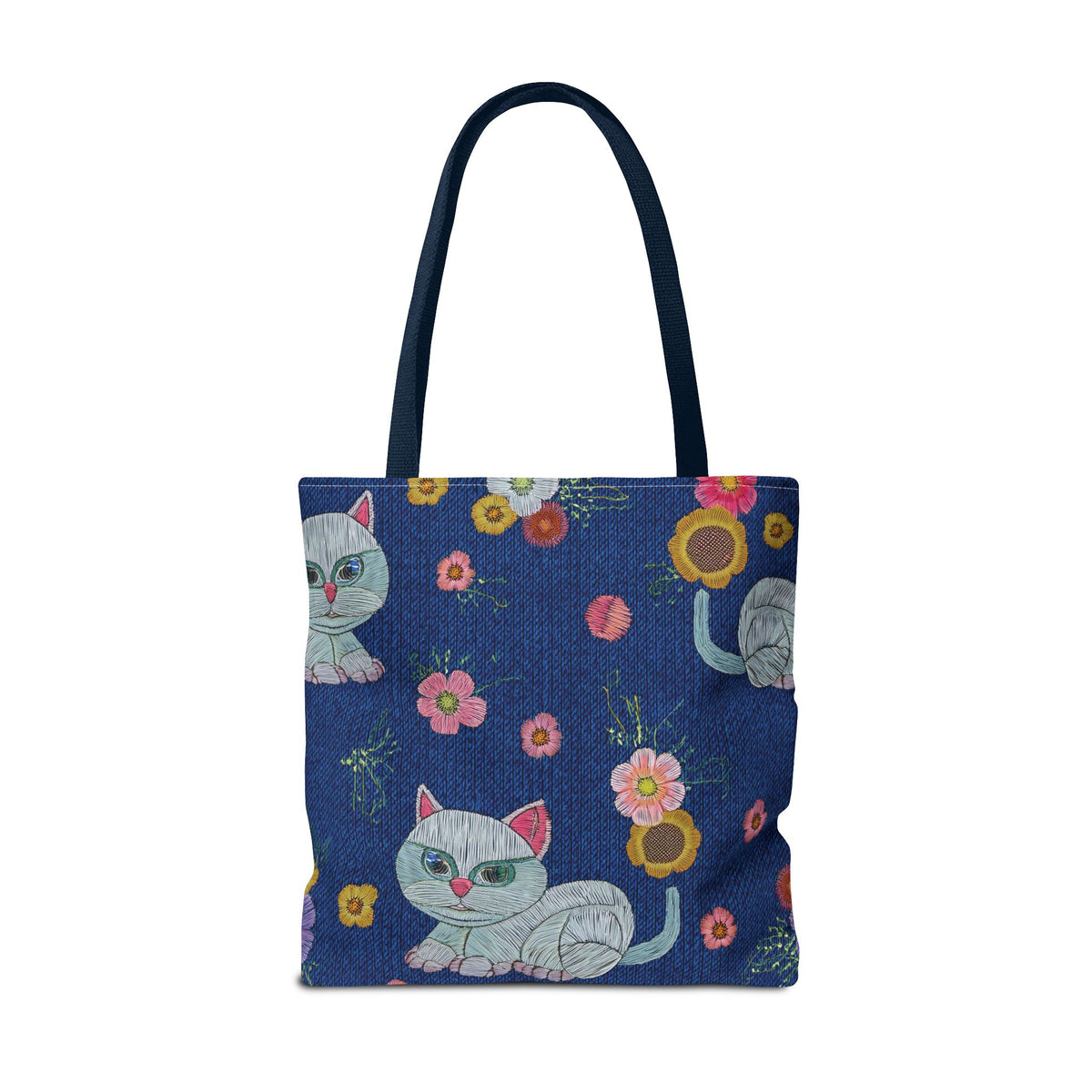 Denim Fabric Imitation Print Unisex Canvas Bag Poly Spun 3 Sizes Tote Bag 190-11