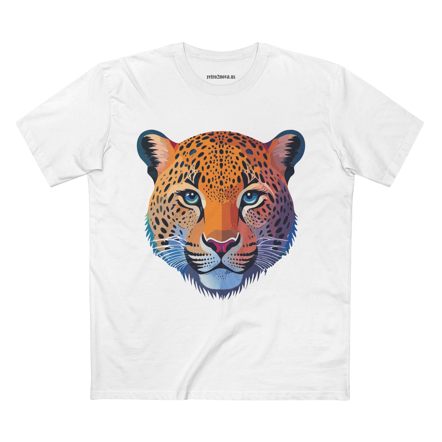 Unisex Cheetah Animal Shirt Premium Cotton Staple Tee With Original Art Design From Retro2Nova Collection