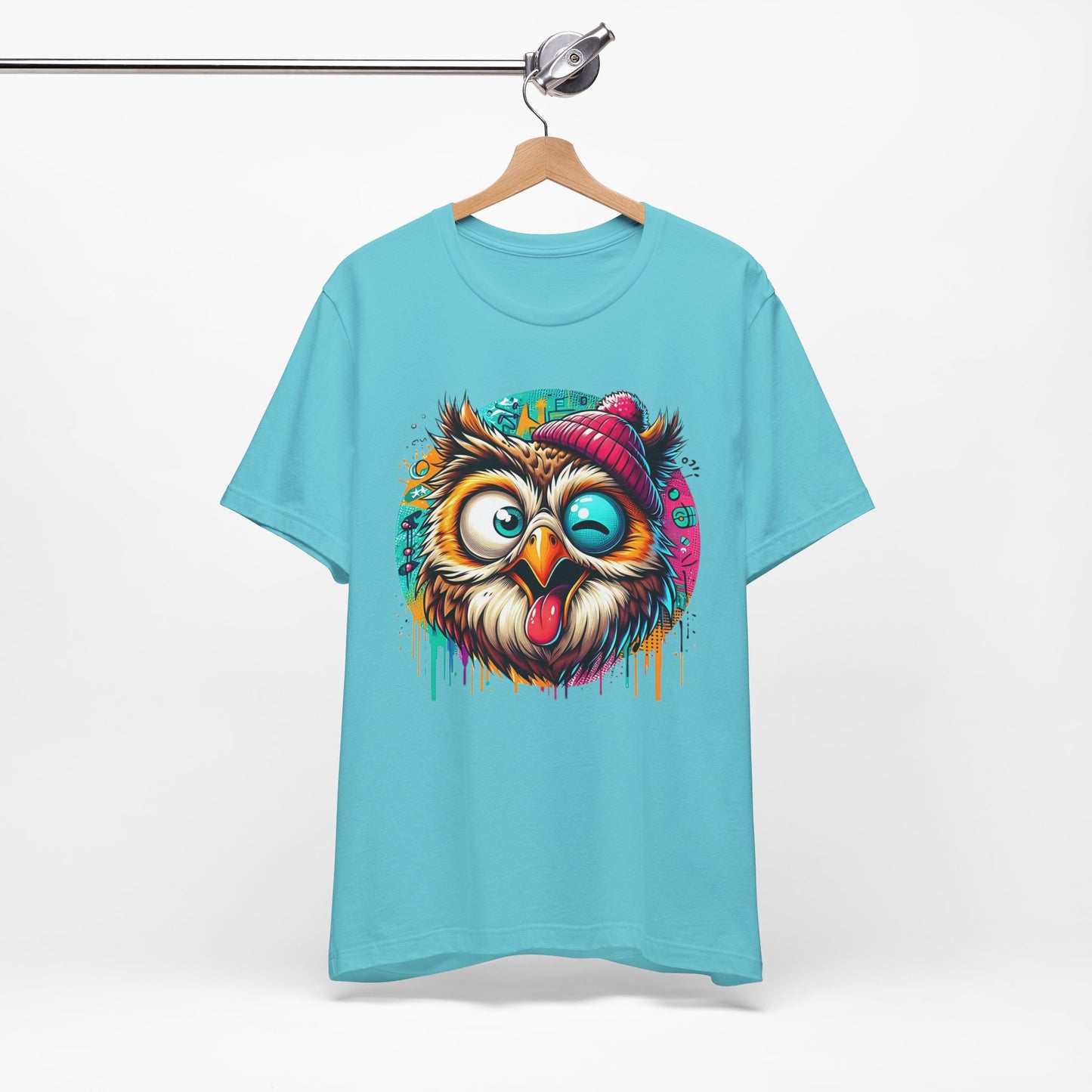 Colorful Owl Graphic Tee, Fun Owl Shirt, Funny Bird Shirt, Cute Cartoon Tees, Animal T-Shirt, Animal Tees, Art Design T-Shirt