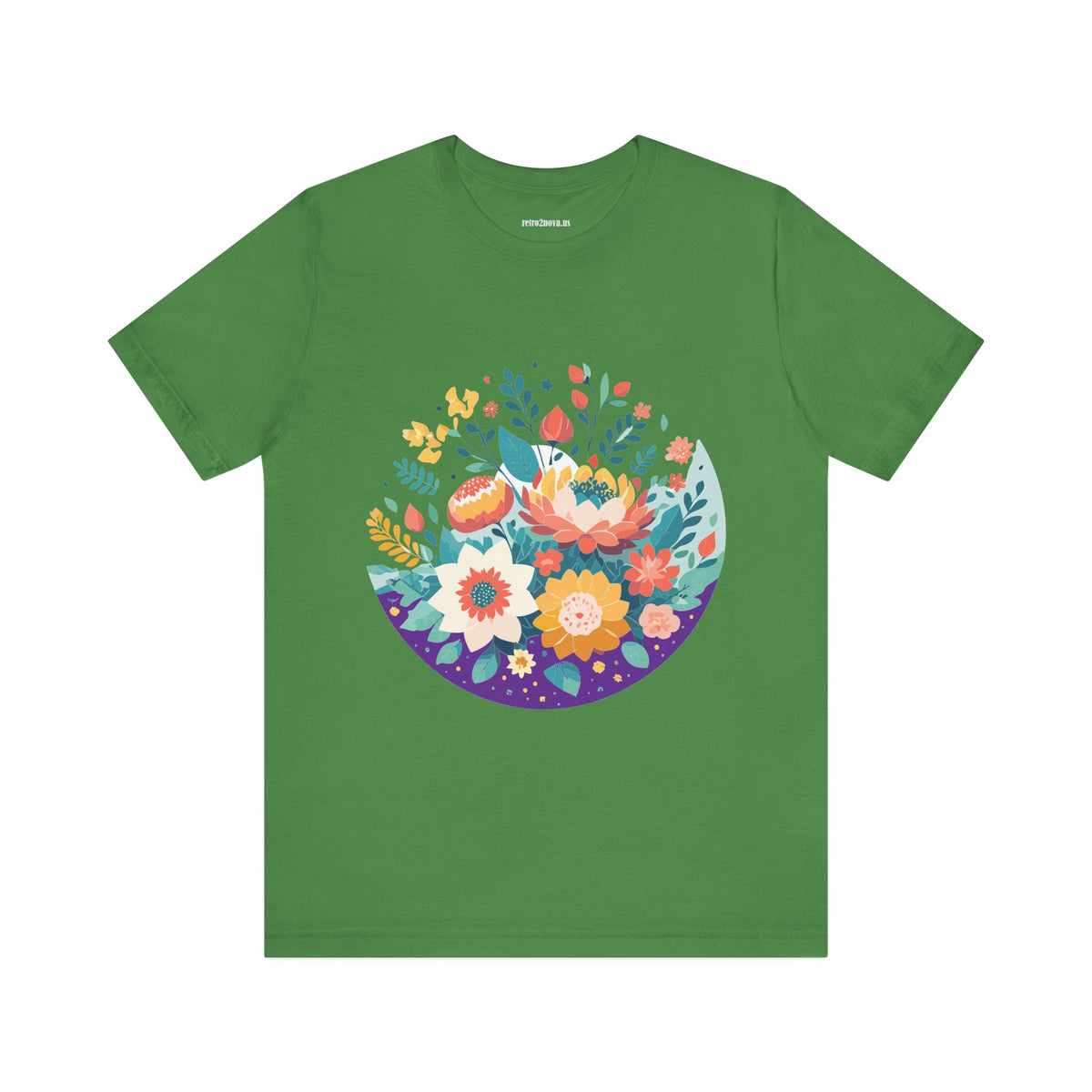 Floral Graphic Unisex Cotton Bella+Canvas Tee with Flowers Design ab101