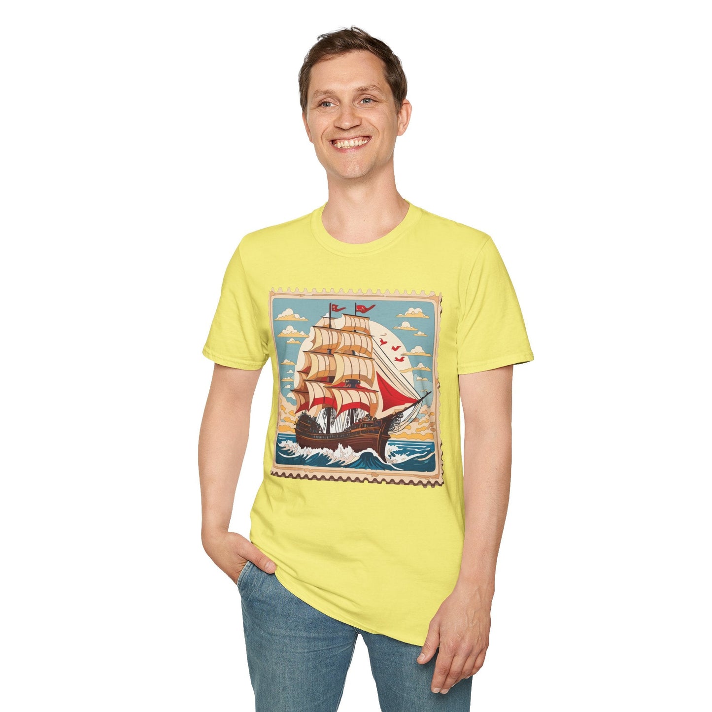 Ship T Shirts Frigate T Shirts Vessel Tee Shirt Unisex Softstyle Gildan 64000 Cotton Tee