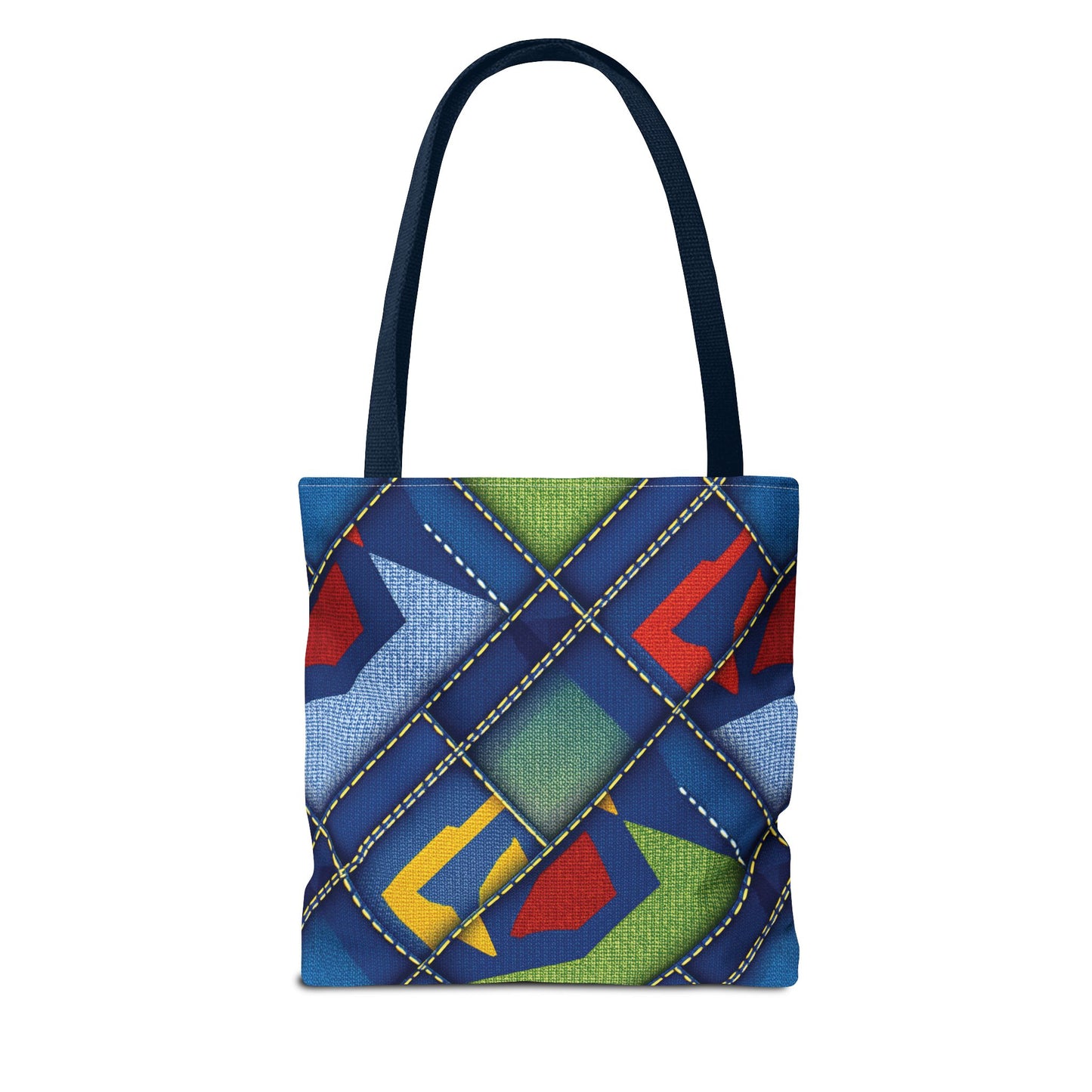 Denim Fabric Imitation Print Unisex Canvas Bag Poly Spun 3 Sizes Tote Bag 139