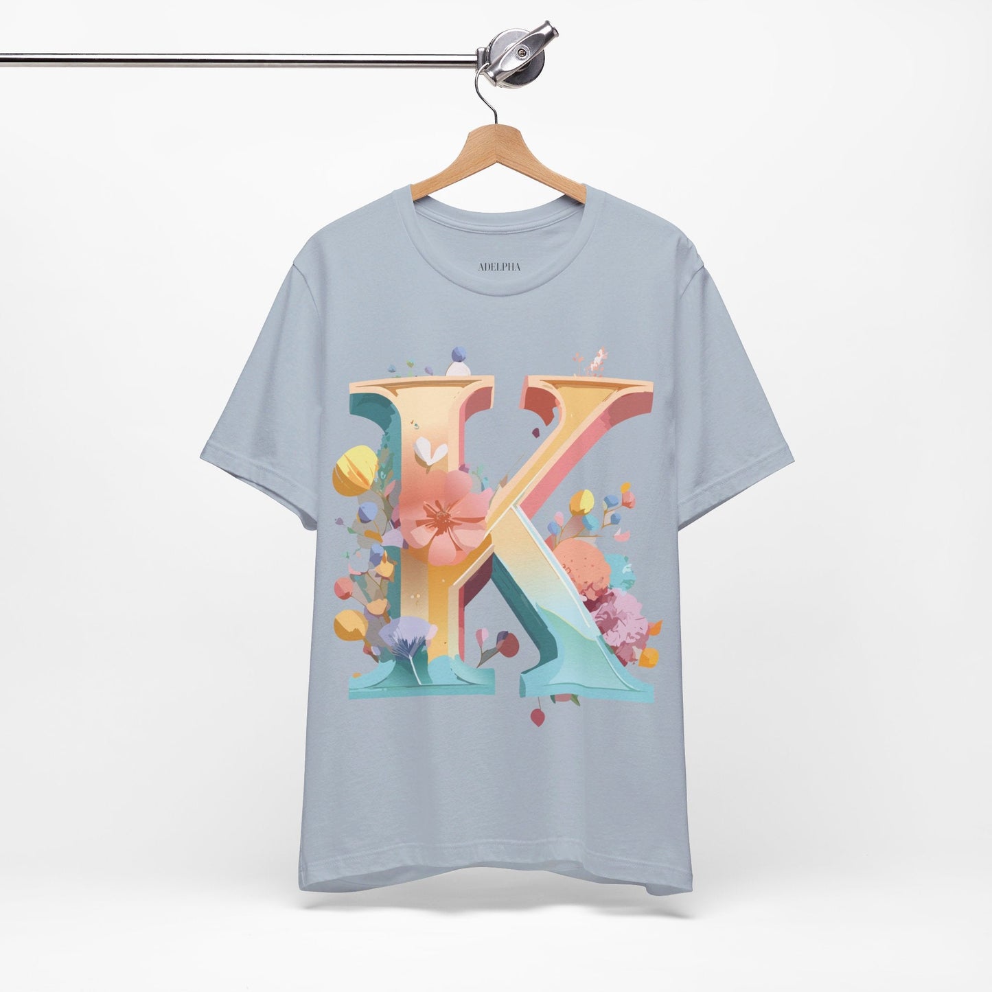 Letter K Shirt Unisex Graphic Tee With Vintage Inspired Artwork By Adelpha Short Sleeve