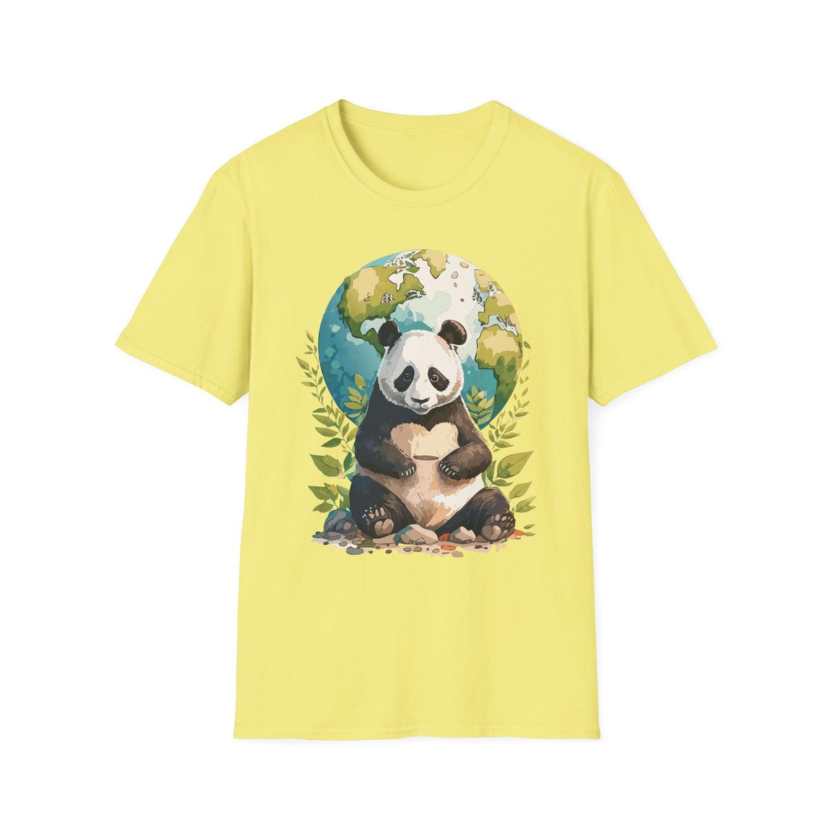 Panda Earth Illustration T-Shirt | Cute Panda Globe Tee