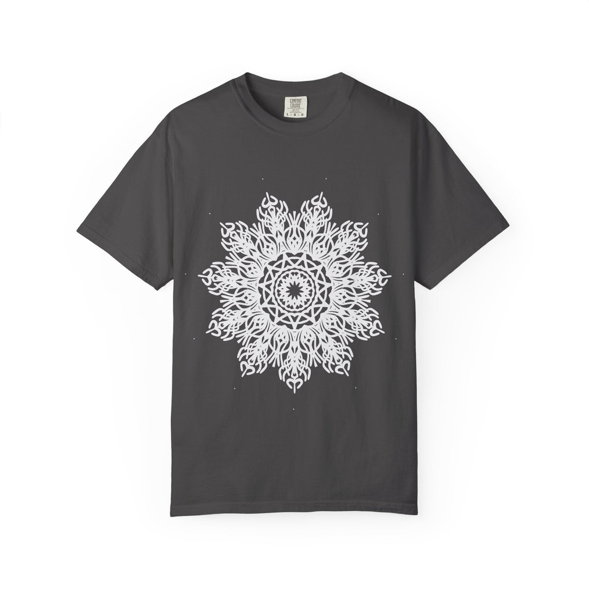Unisex Garment Dyed Cotton T-Shirt with Mandala Graphic Design