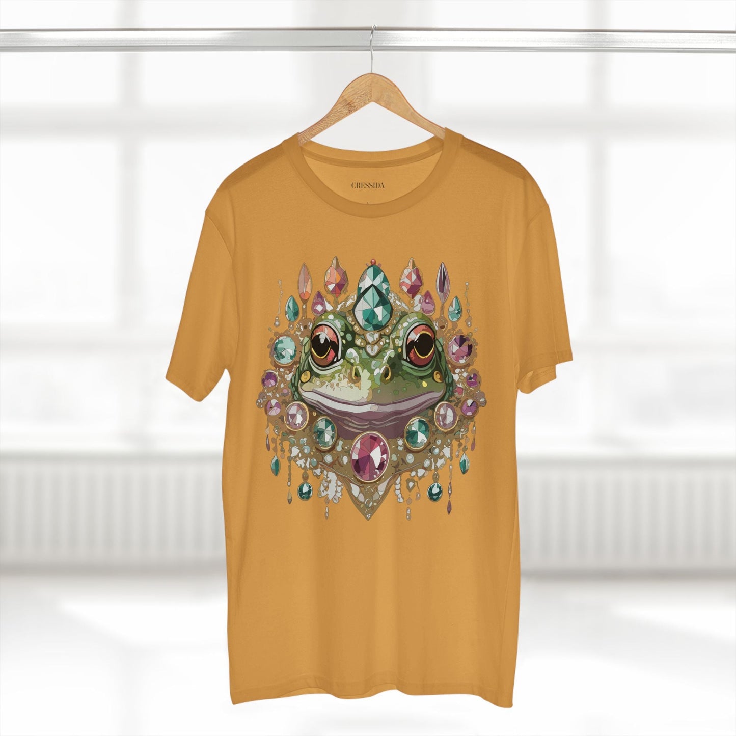 Frog Graphic Unisex 100 Cotton Tee With Unique Animal Golden Medallion Art Design 62