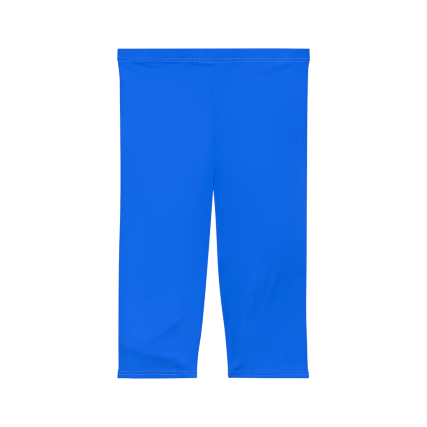 Digital Blue Color Women's Brushed Suede Poly Span Casual Capri Leggings XS-2XL