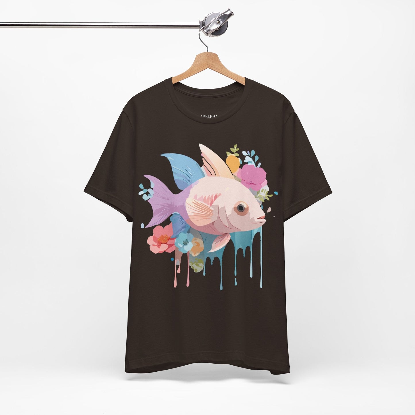 Adelpha Fish Graphic Tee Unisex Jersey Short Sleeve Vintage Art Design Tee Shirt Premium Quality