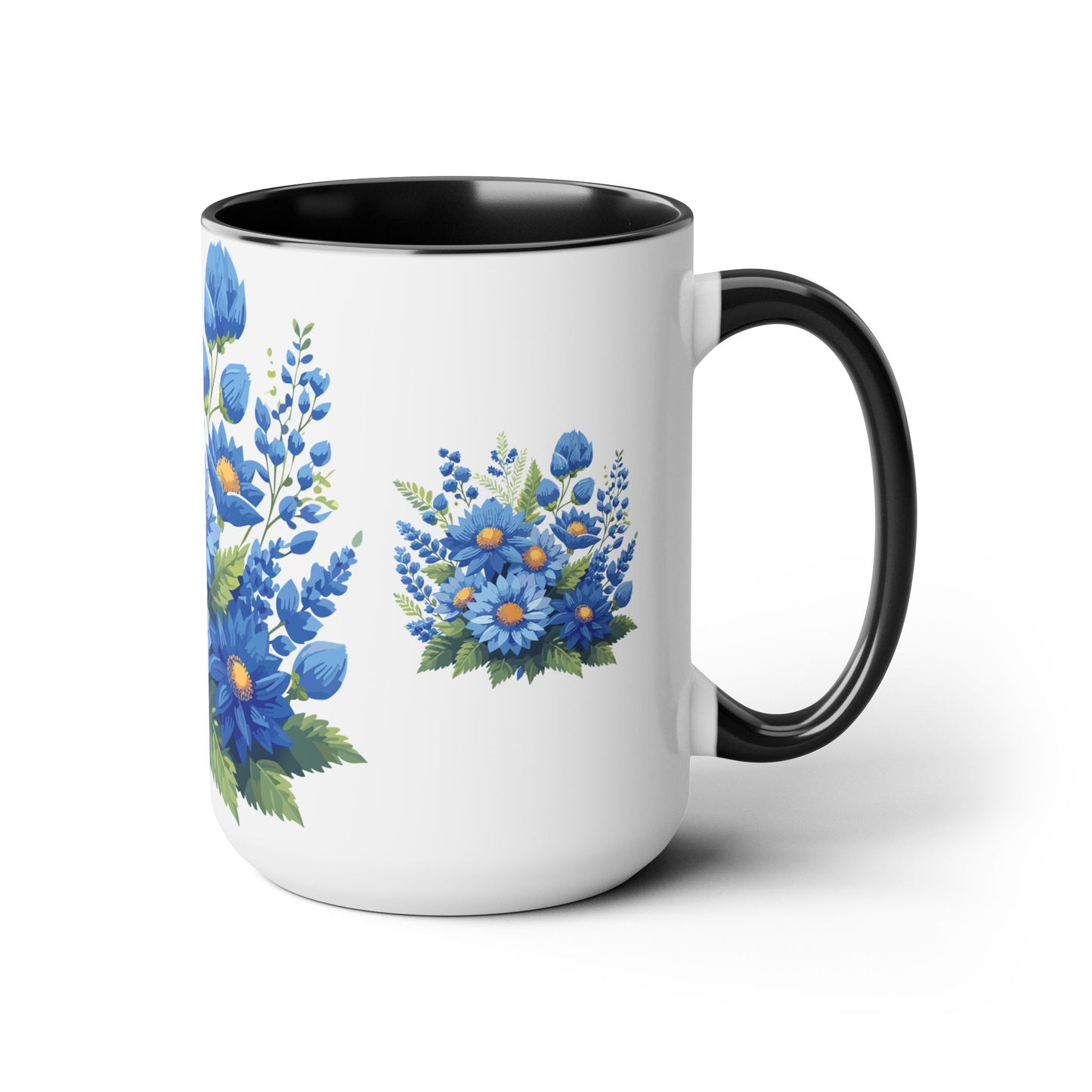 Two-Tone Coffee Mug with flowers