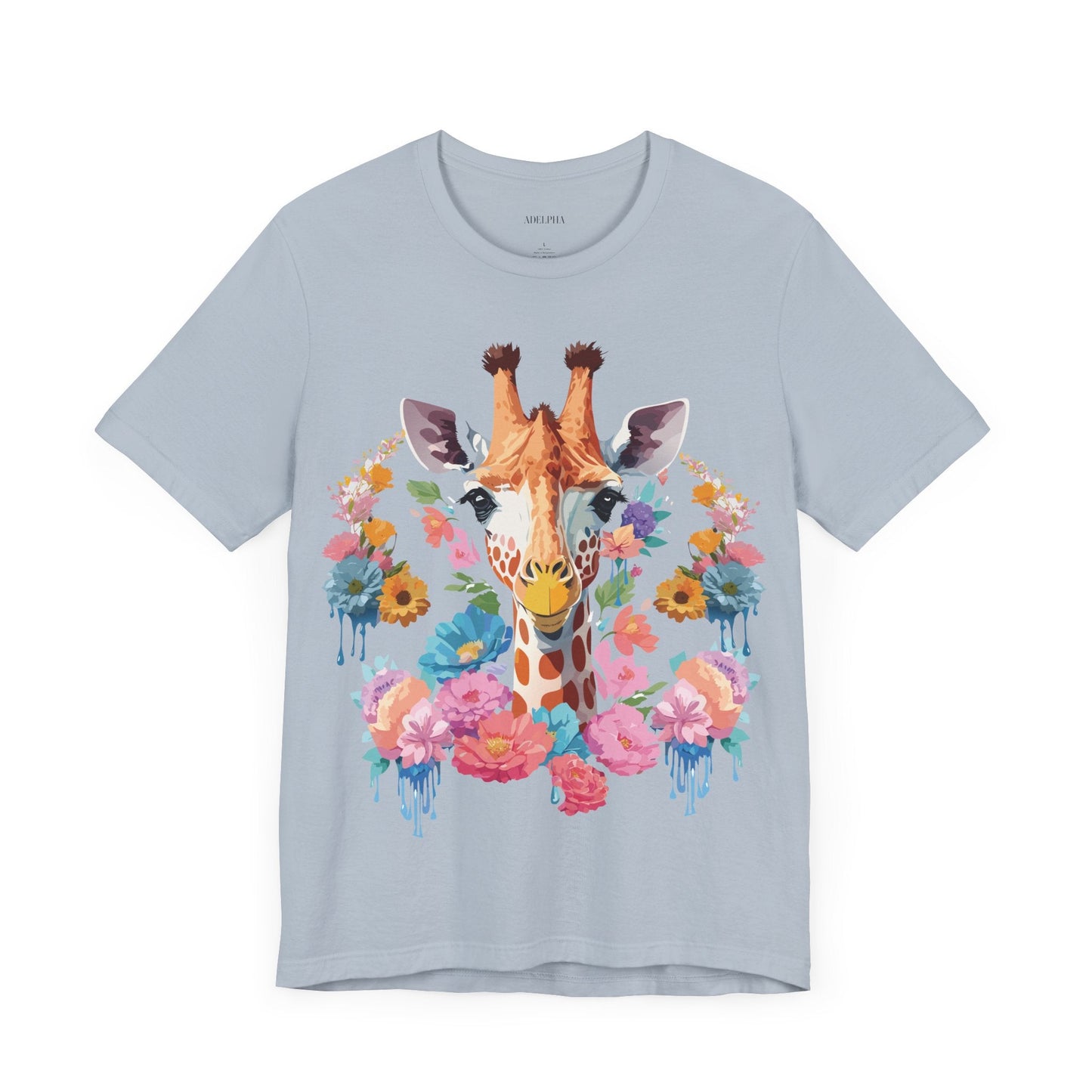 Giraffe Graphic Tee By Adelpha Unisex Short Sleeve Vintage Inspired Art Shirt Premium Quality