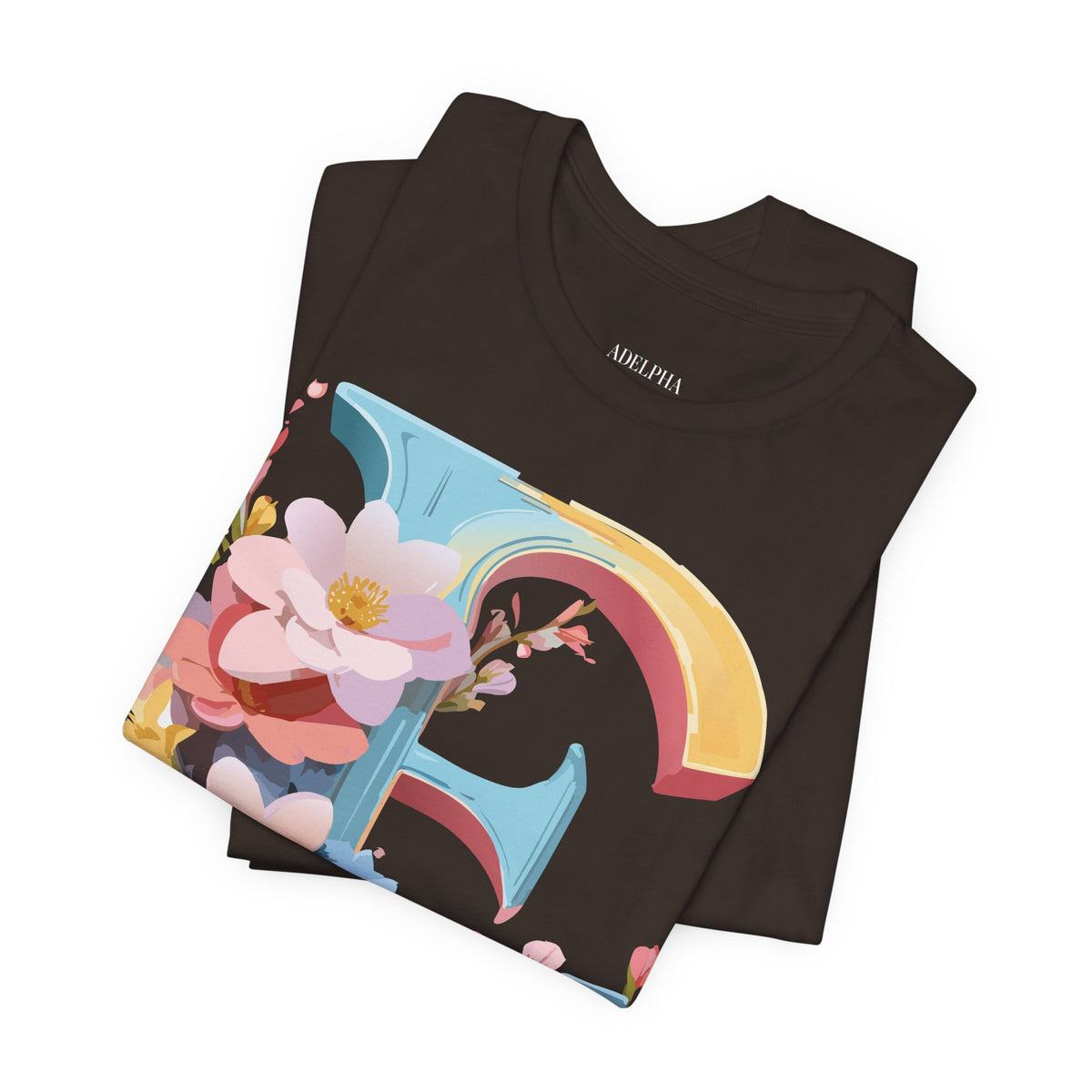 Letter E Graphic Unisex Cotton Bella+Canvas Tee with Art Letter Design