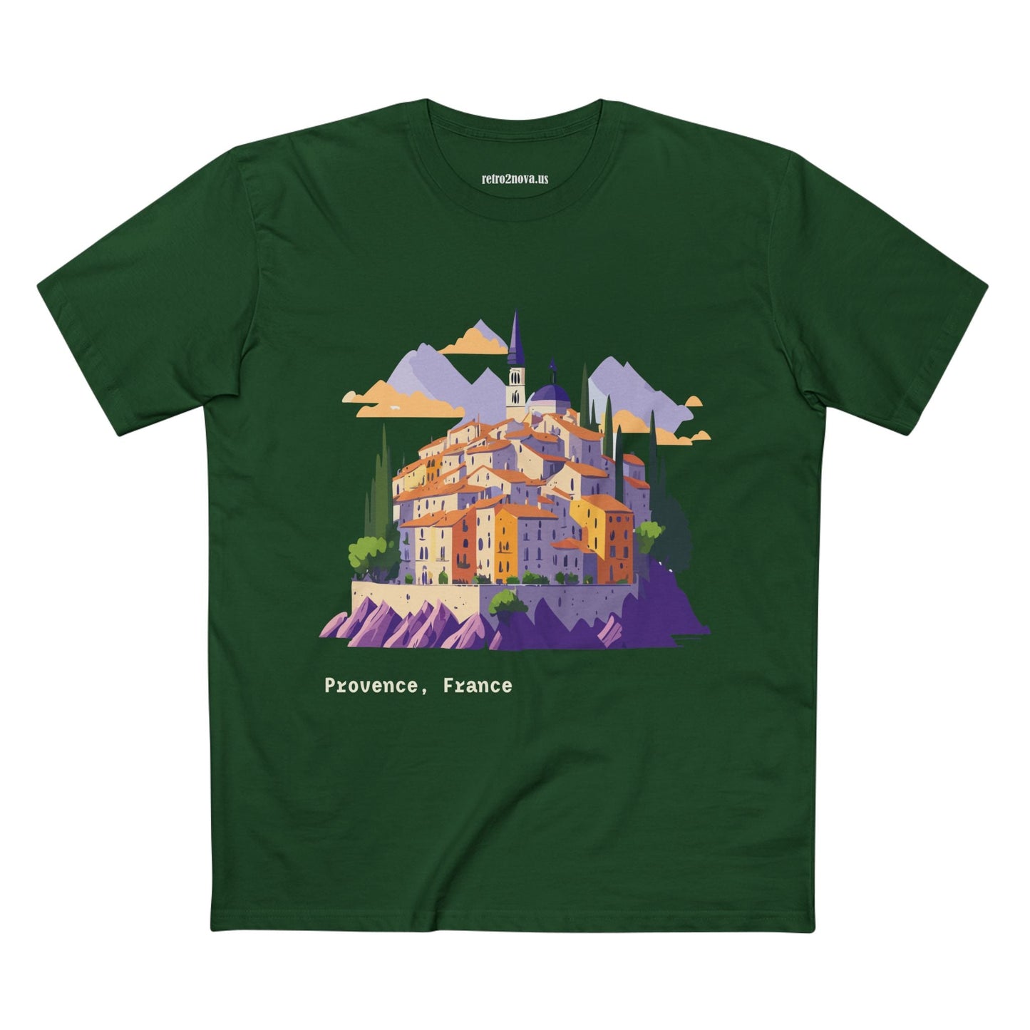 Provence Travel Shirt Unisex Premium Cotton Tee With Original Art By Retro2Nova TT66