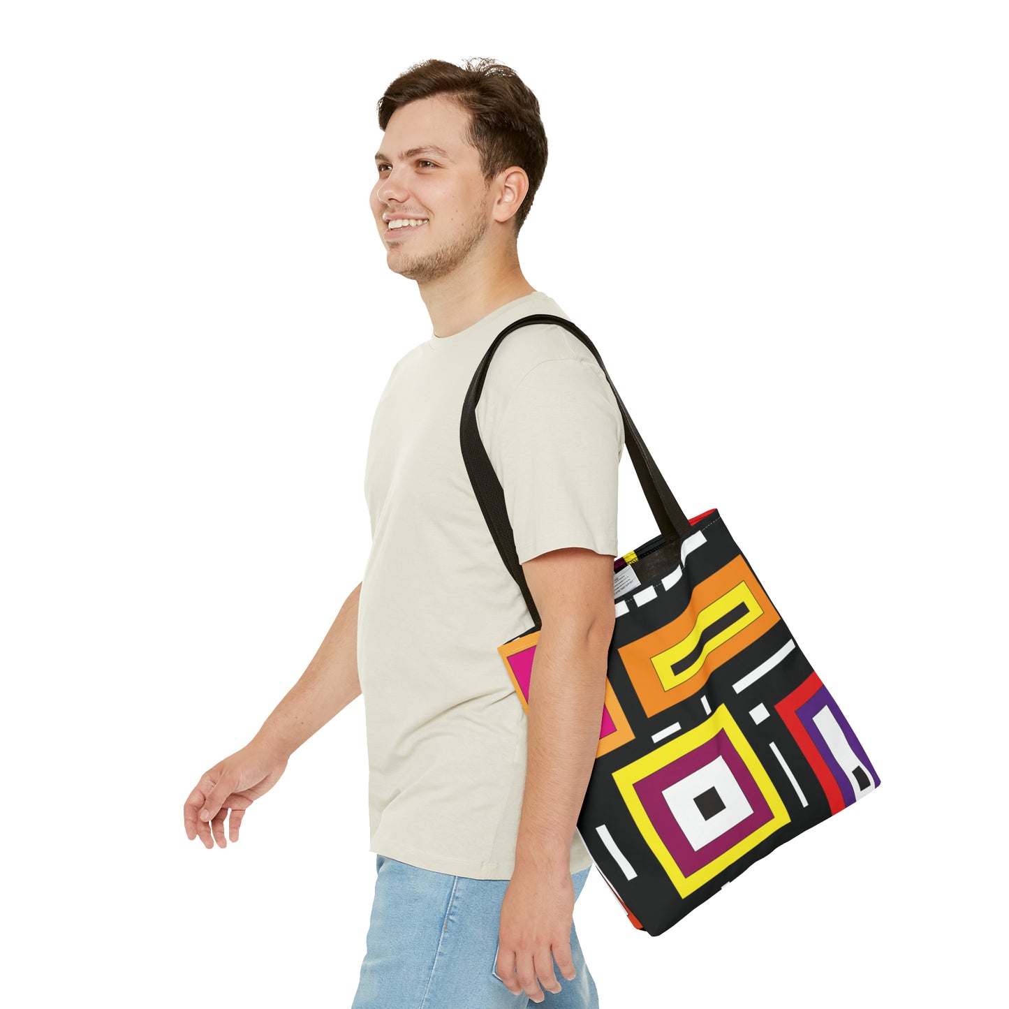 Canvas Bag with Abstract Prints