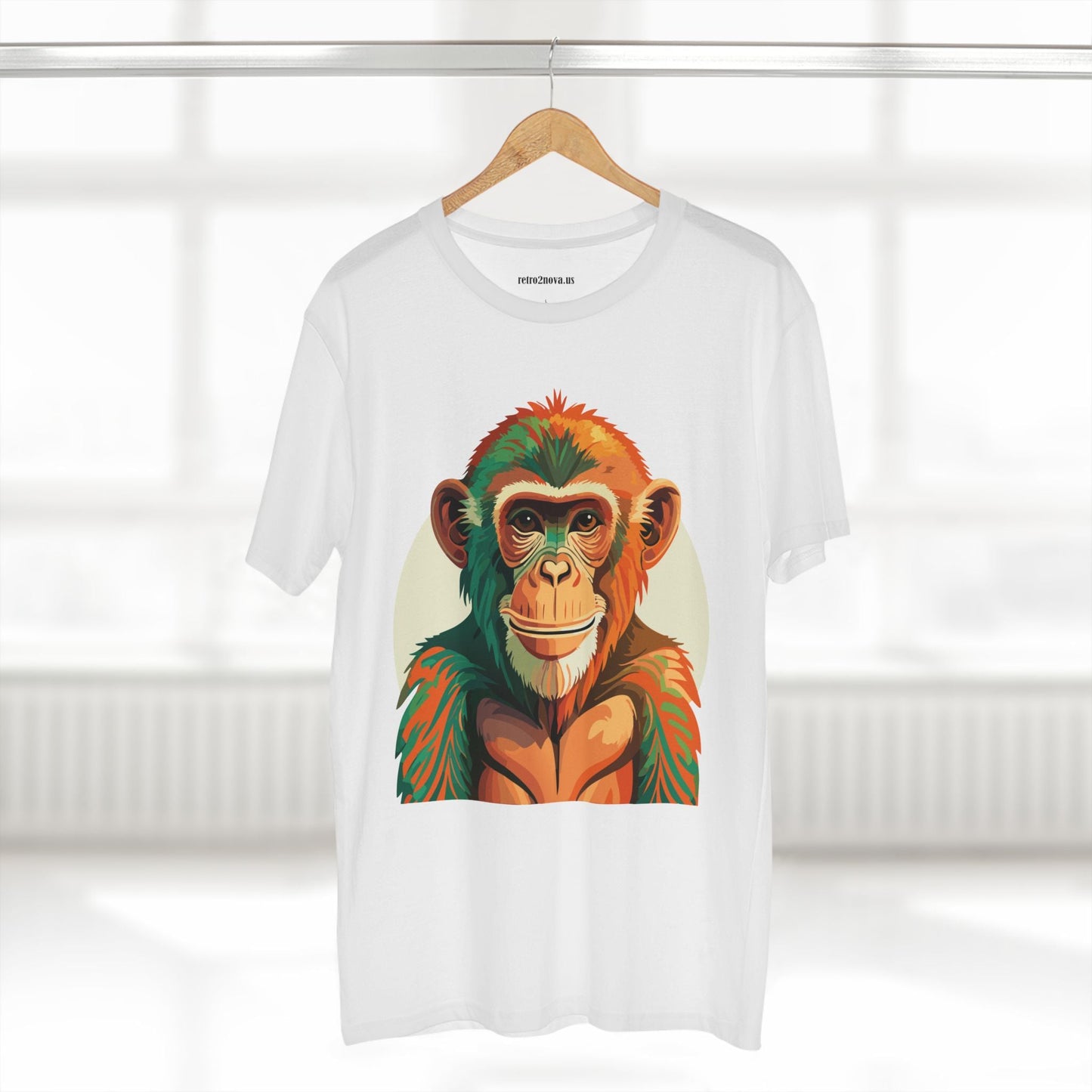 Unisex Monkey Shirt Premium Cotton Tee With Original Art Design From Retro2Nova Comfortable Everyday Wear Art Collection