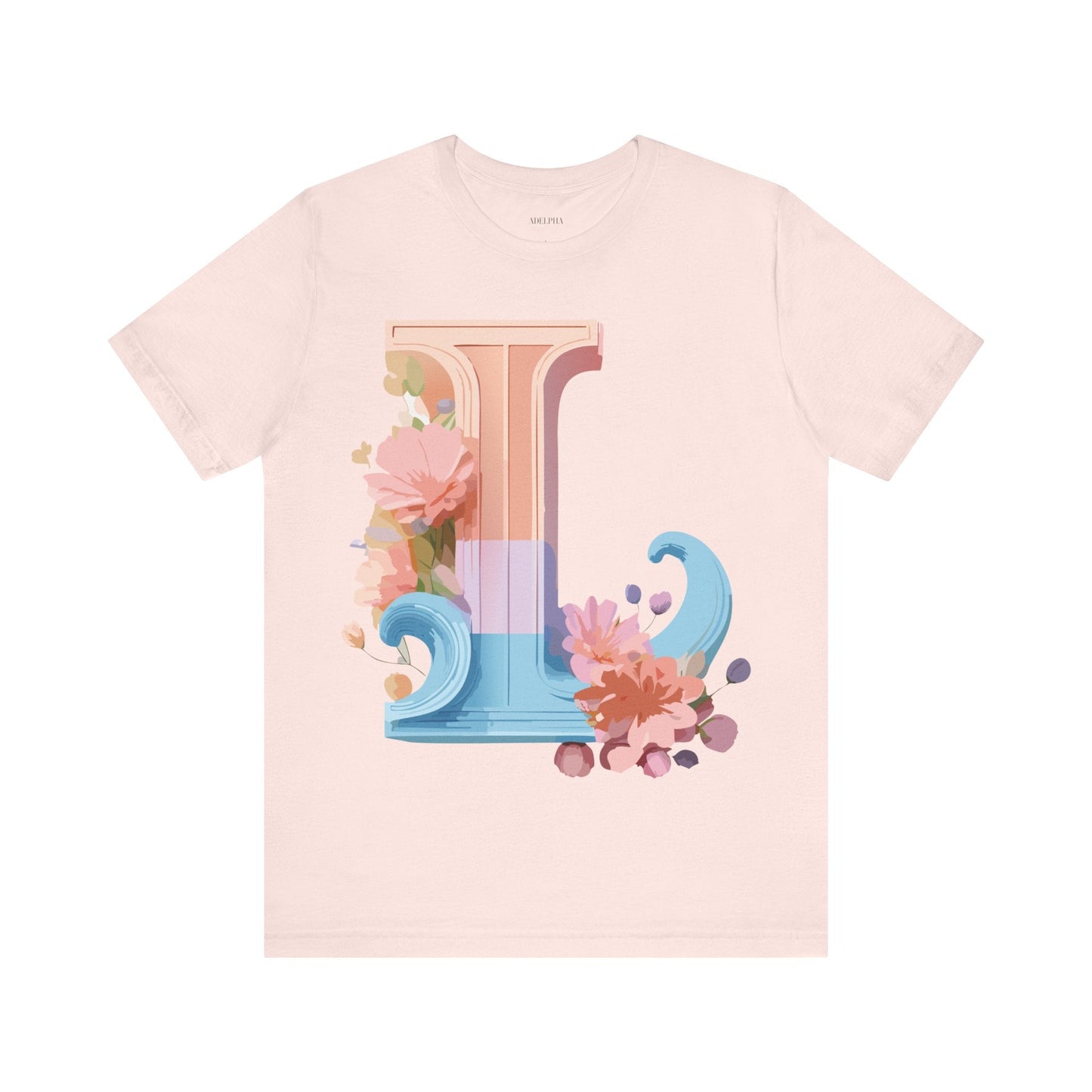 Letter L Shirt Unisex Graphic Tee Vintage Inspired Artwork By Adelpha For Everyday Style